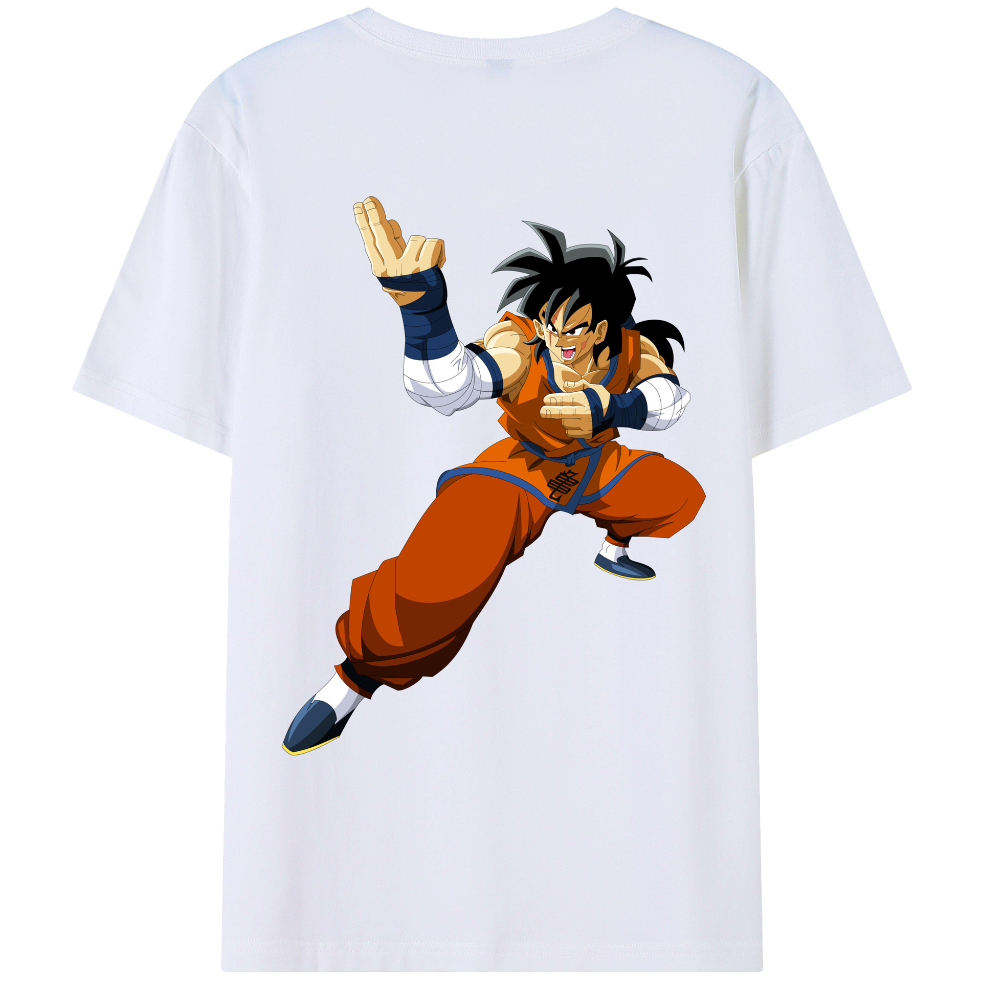 （画像用） ドラゴンボール ヤムチャ DRAGON BALL Yamcha 綿100％ メンズ半袖Tシャツ（バックプリント） 通気性