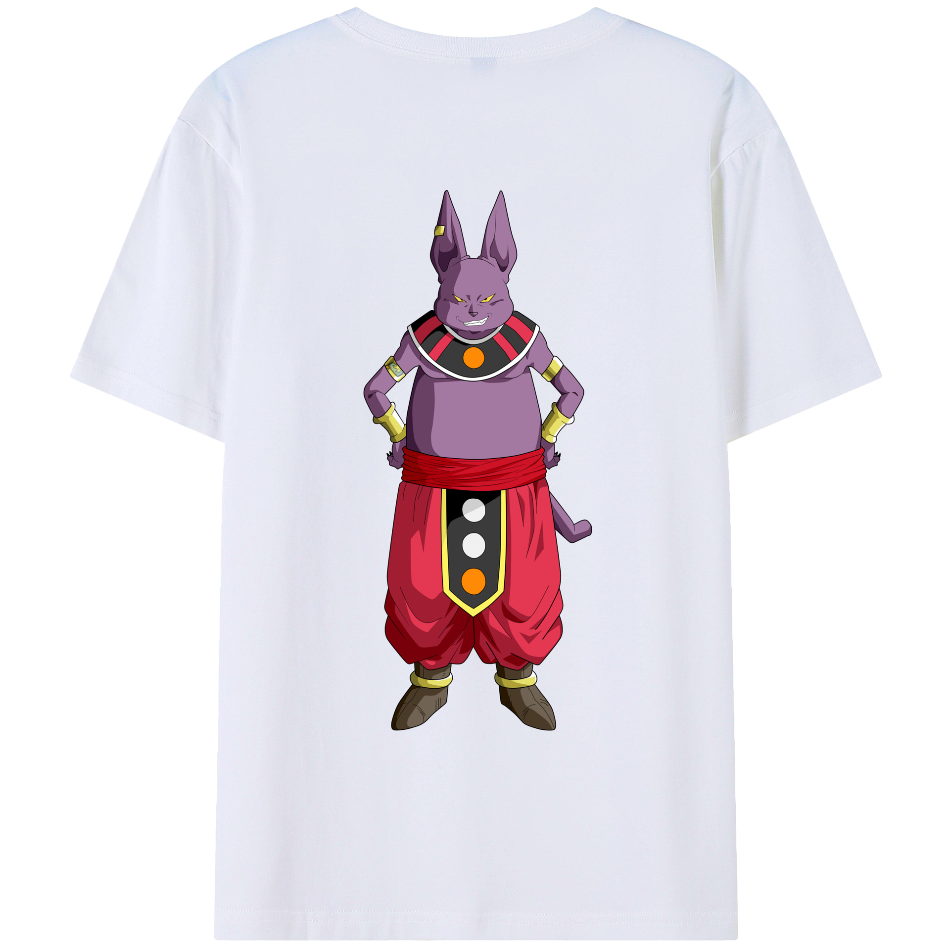 （画像用） ドラゴンボール シャンパ DRAGON BALL Champa 綿100％ メンズ半袖Tシャツ（バックプリント） 通気性