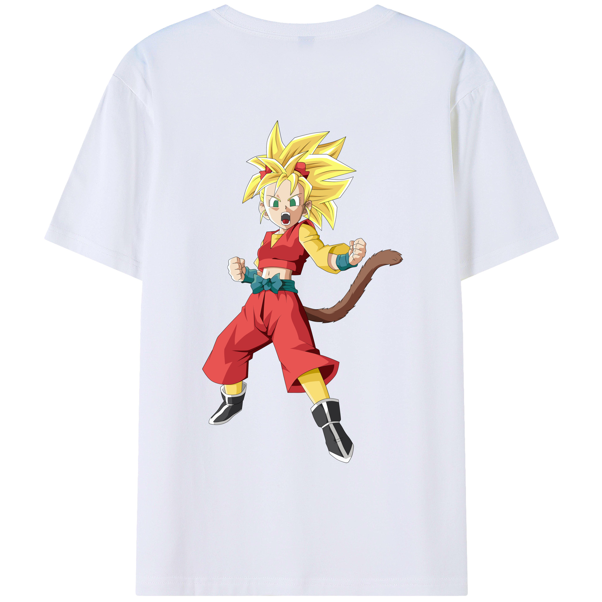 （画像用） ドラゴンボール カリフラ DRAGON BALL Caulifla 綿100％ メンズ半袖Tシャツ（バックプリント） 通気性