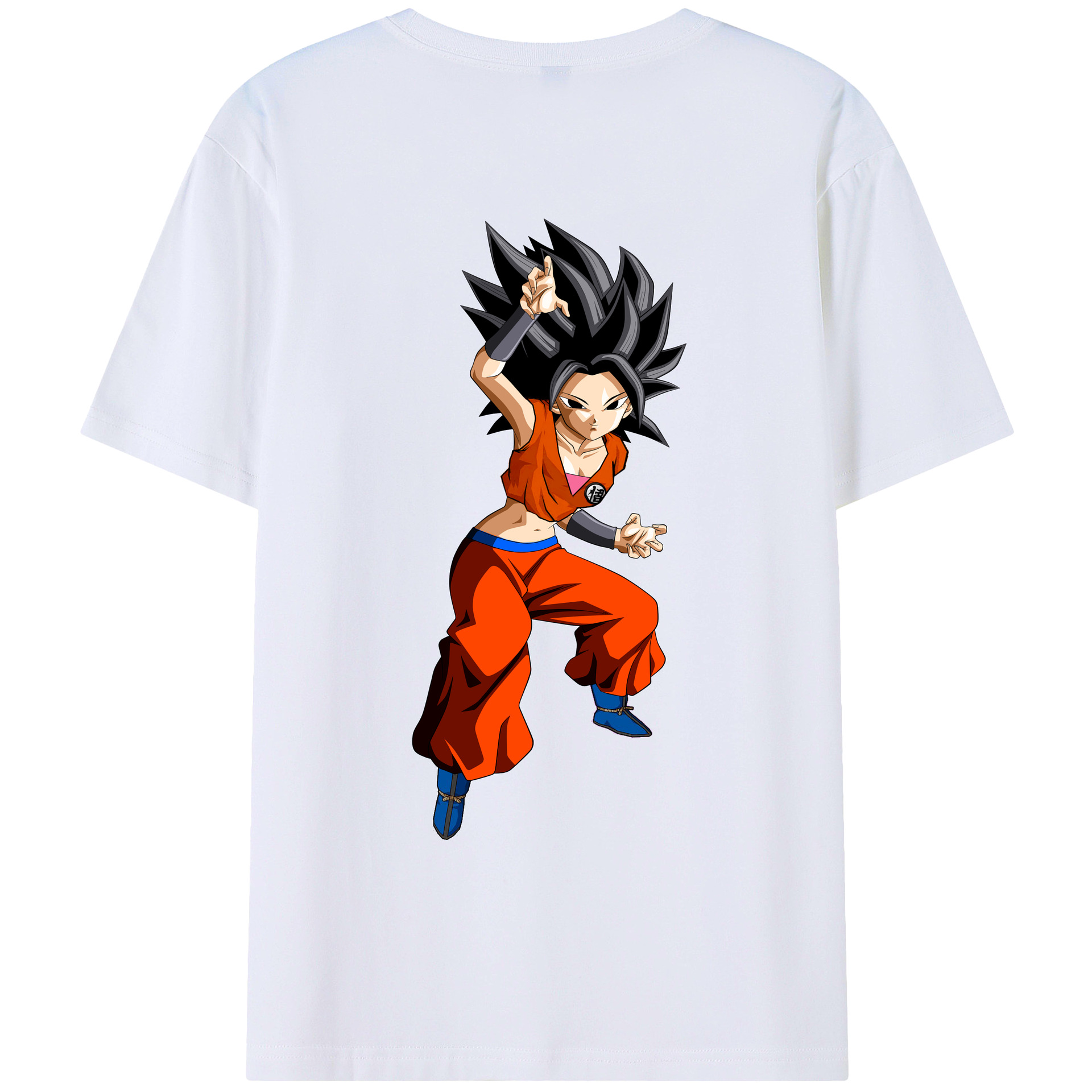 （画像用） ドラゴンボール カリフラ DRAGON BALL Caulifla 綿100％ メンズ半袖Tシャツ（バックプリント） 通気性