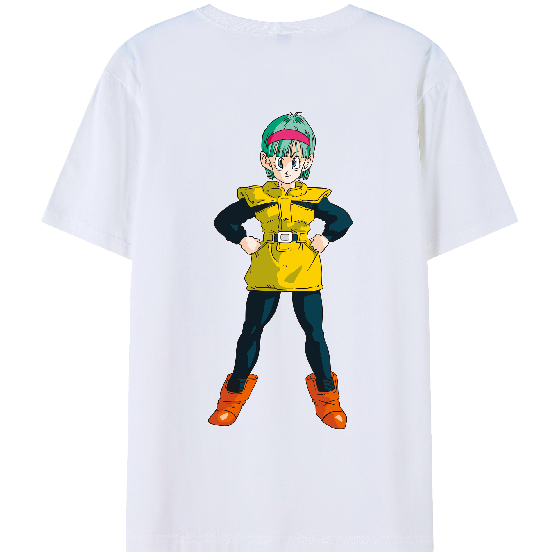 （画像用） ドラゴンボール ブルマ DRAGON BALL Bulma 綿100％ メンズ半袖Tシャツ（バックプリント） 通気性
