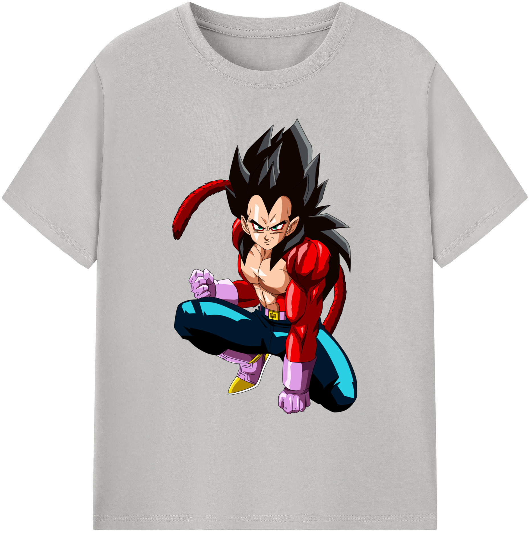 （画像用） ドラゴンボール ベジータ四世（Bejīta Yonsei）DRAGON BALL Vegeta IV 綿100％ メンズ半袖Tシャツ｜肌触りやわらか＆通気性