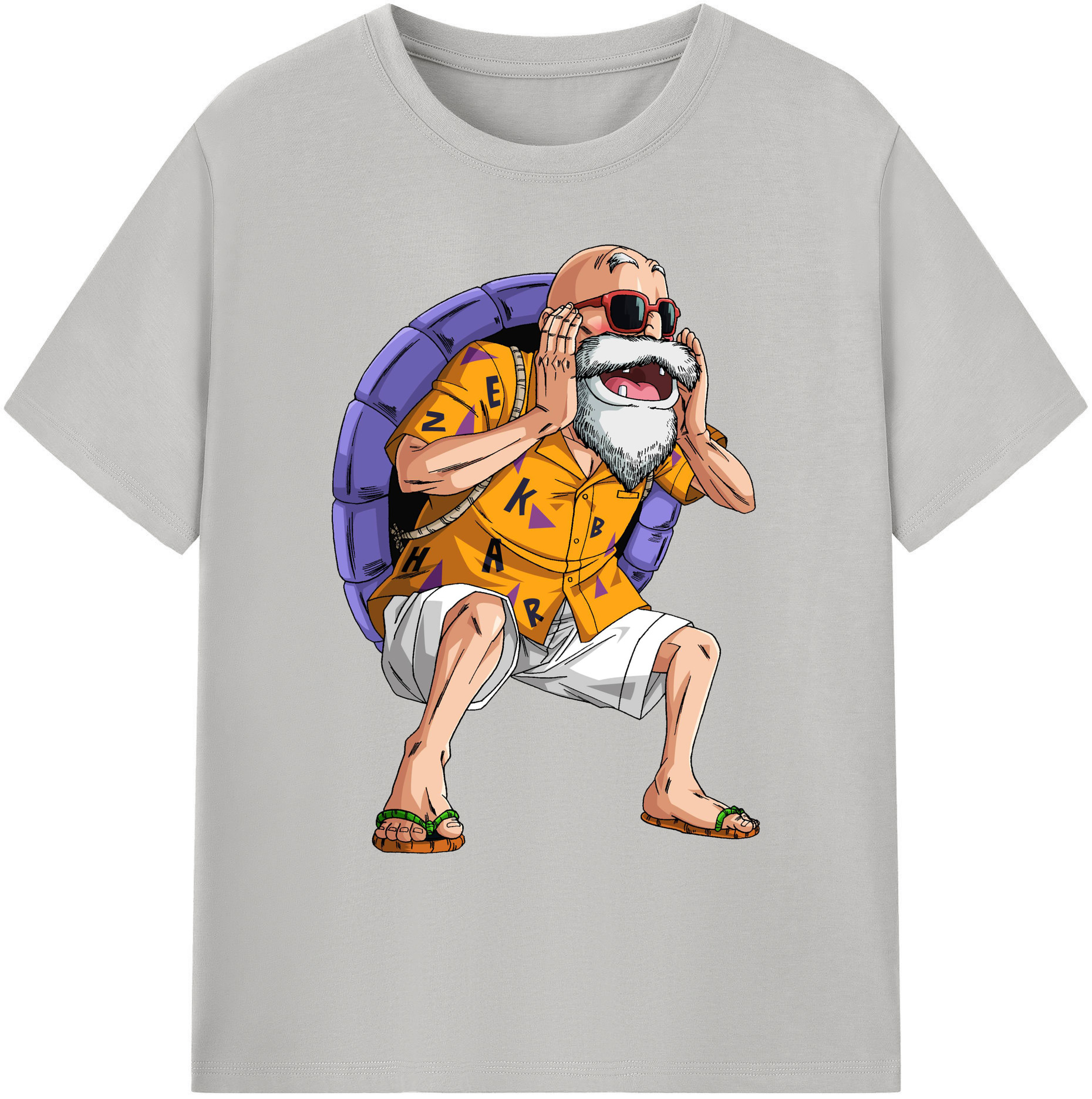 （画像用） ドラゴンボール 亀仙人（かめせんにん） DRAGON BALL Master Roshi Kame Sennin 綿100％ メンズ半袖Tシャツ｜肌触りやわらか＆通気性