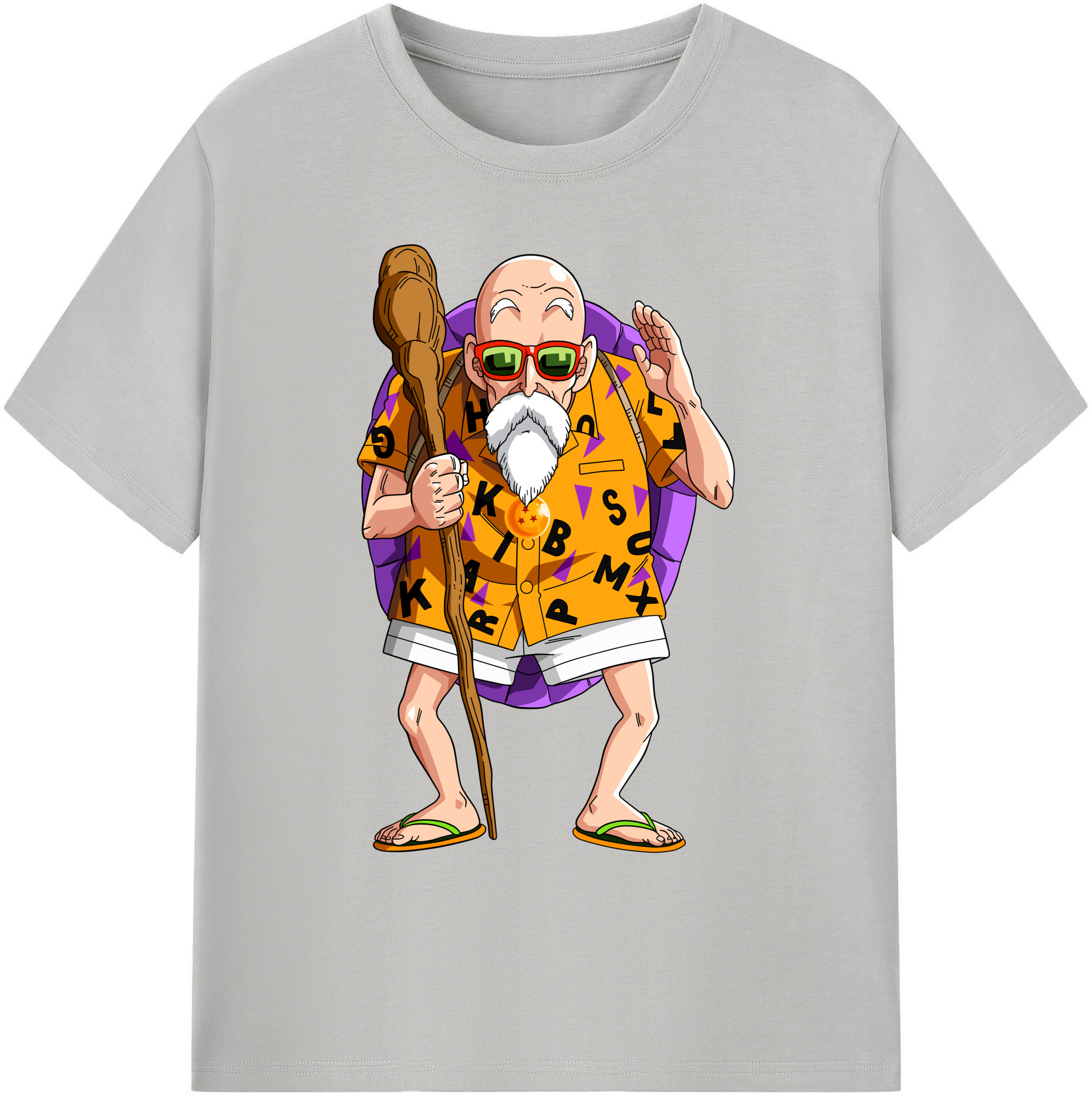 （画像用） ドラゴンボール 亀仙人（かめせんにん） DRAGON BALL Master Roshi Kame Sennin 綿100％ メンズ半袖Tシャツ｜肌触りやわらか＆通気性