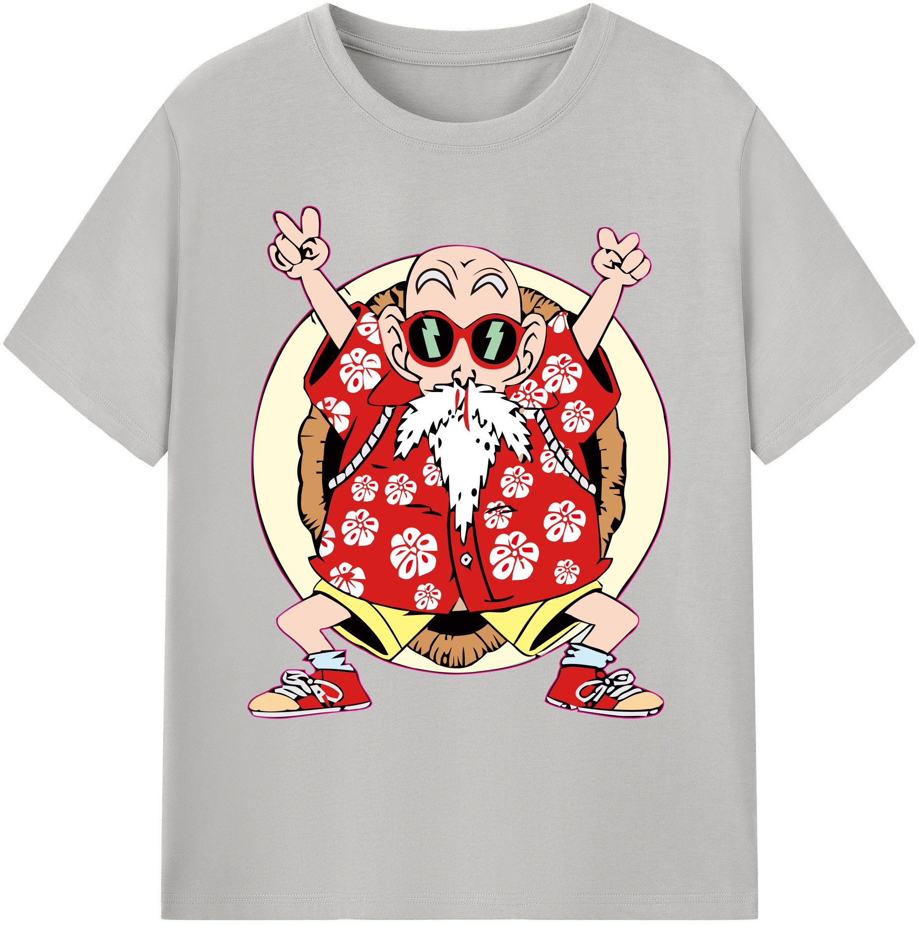 （画像用） ドラゴンボール 亀仙人（かめせんにん） DRAGON BALL Master Roshi Kame Sennin 綿100％ メンズ半袖Tシャツ｜肌触りやわらか＆通気性
