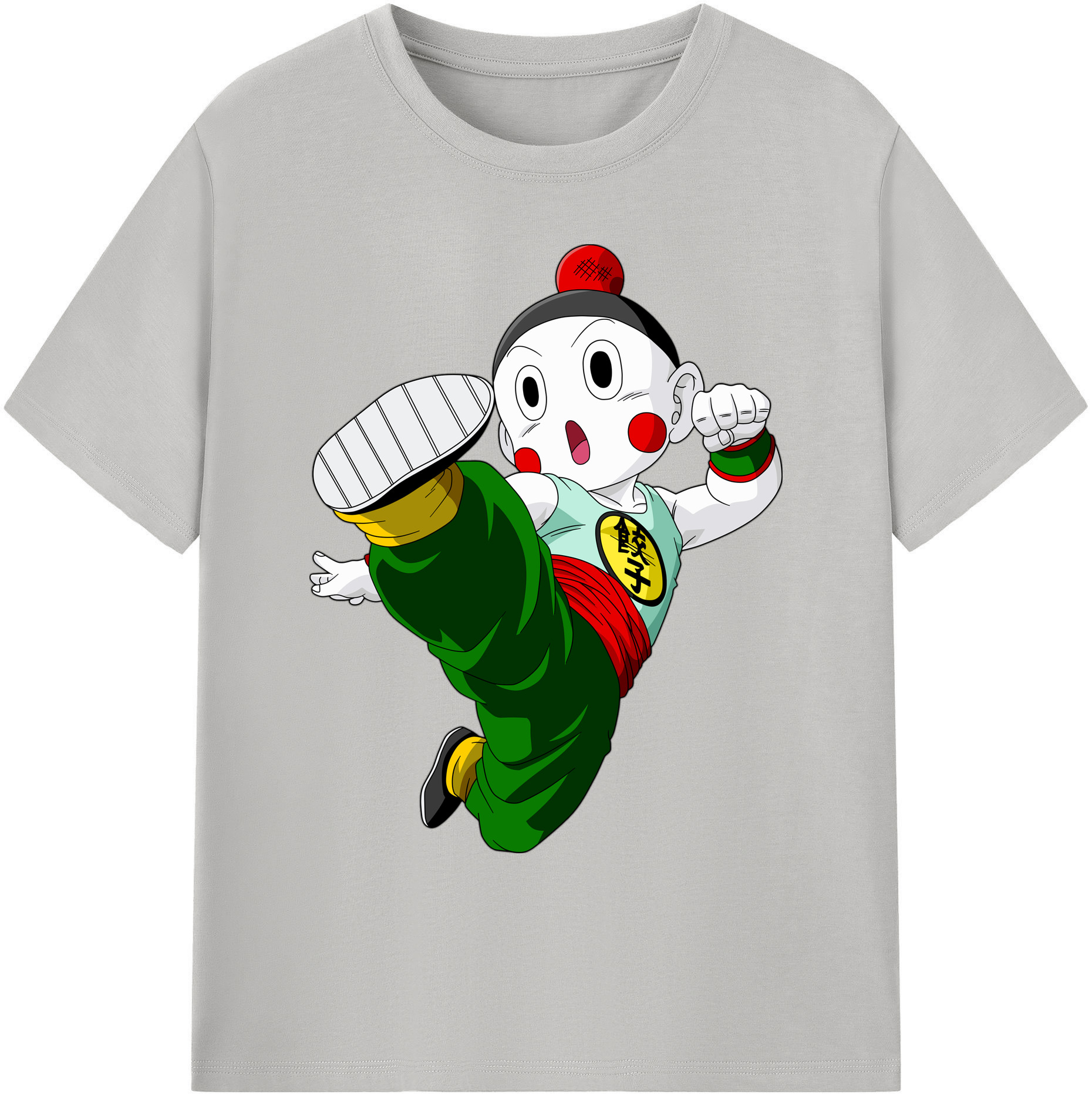 （画像用） ドラゴンボール 餃子（チャオズ）DRAGON BALL Chaoz 綿100％ メンズ半袖Tシャツ｜肌触りやわらか＆通気性
