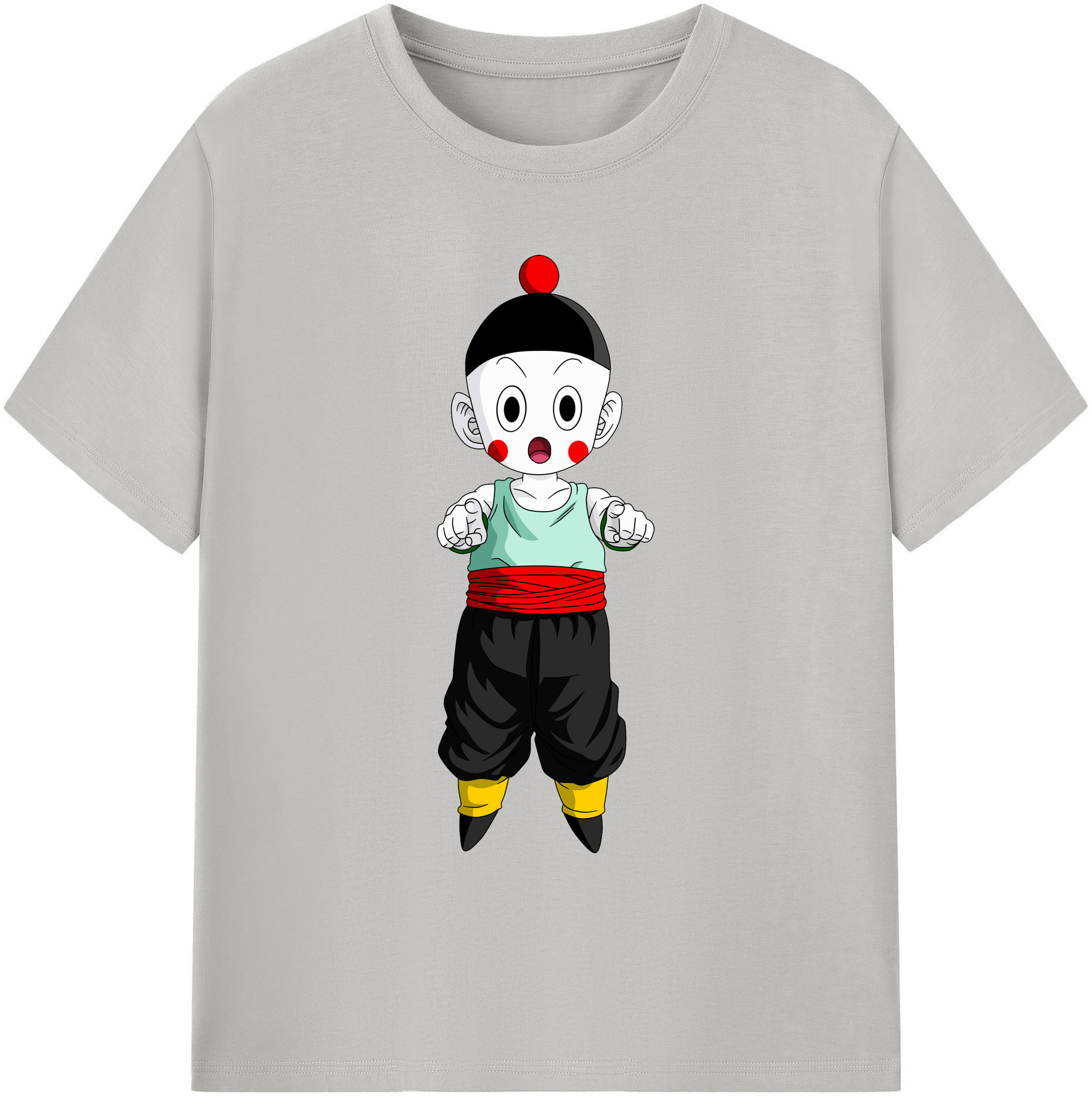 （画像用） ドラゴンボール 餃子（チャオズ）DRAGON BALL Chaoz 綿100％ メンズ半袖Tシャツ｜肌触りやわらか＆通気性