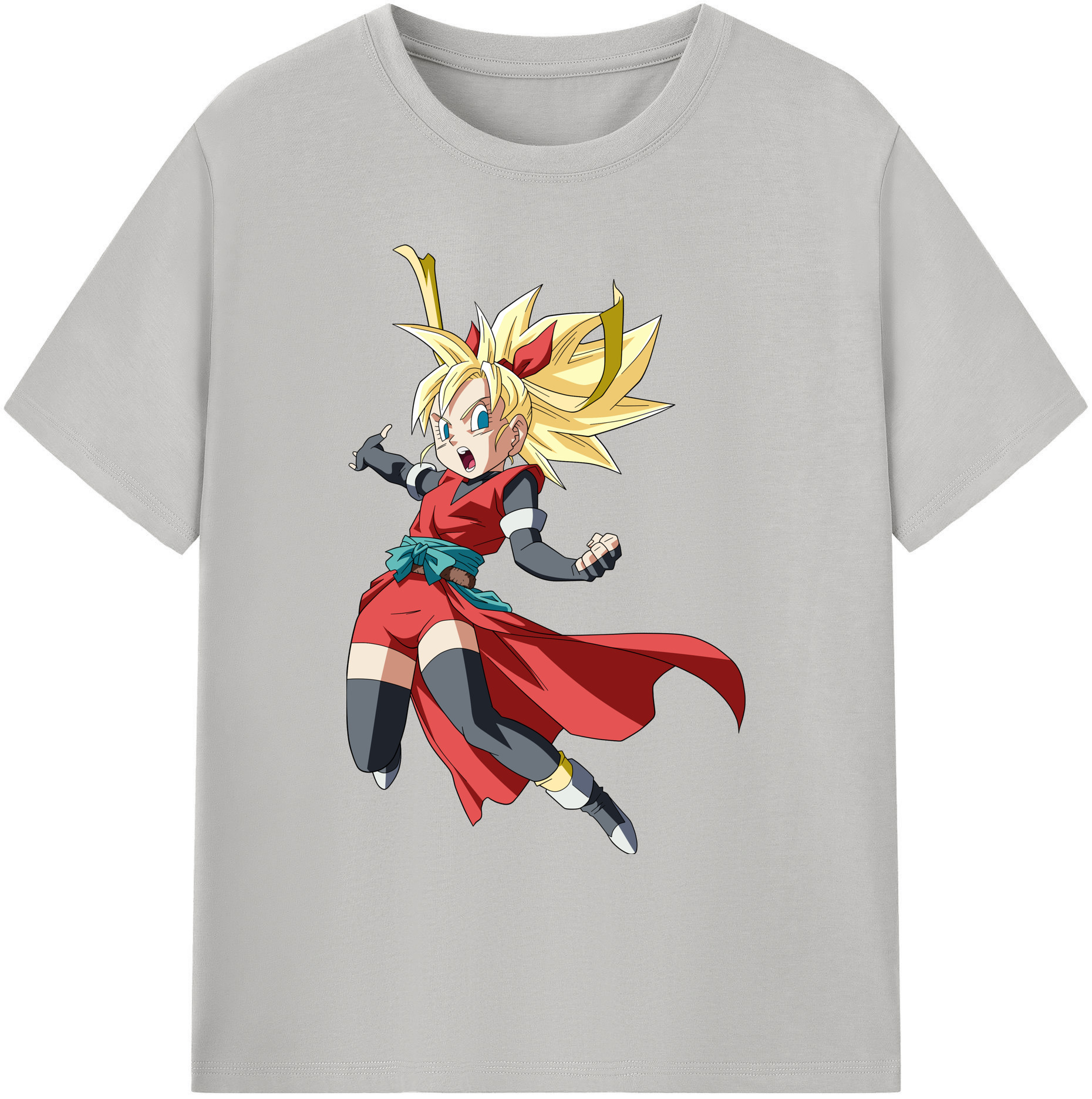 （画像用） ドラゴンボール カリフラ DRAGON BALL Caulifla 綿100％ メンズ半袖Tシャツ｜肌触りやわらか＆通気性
