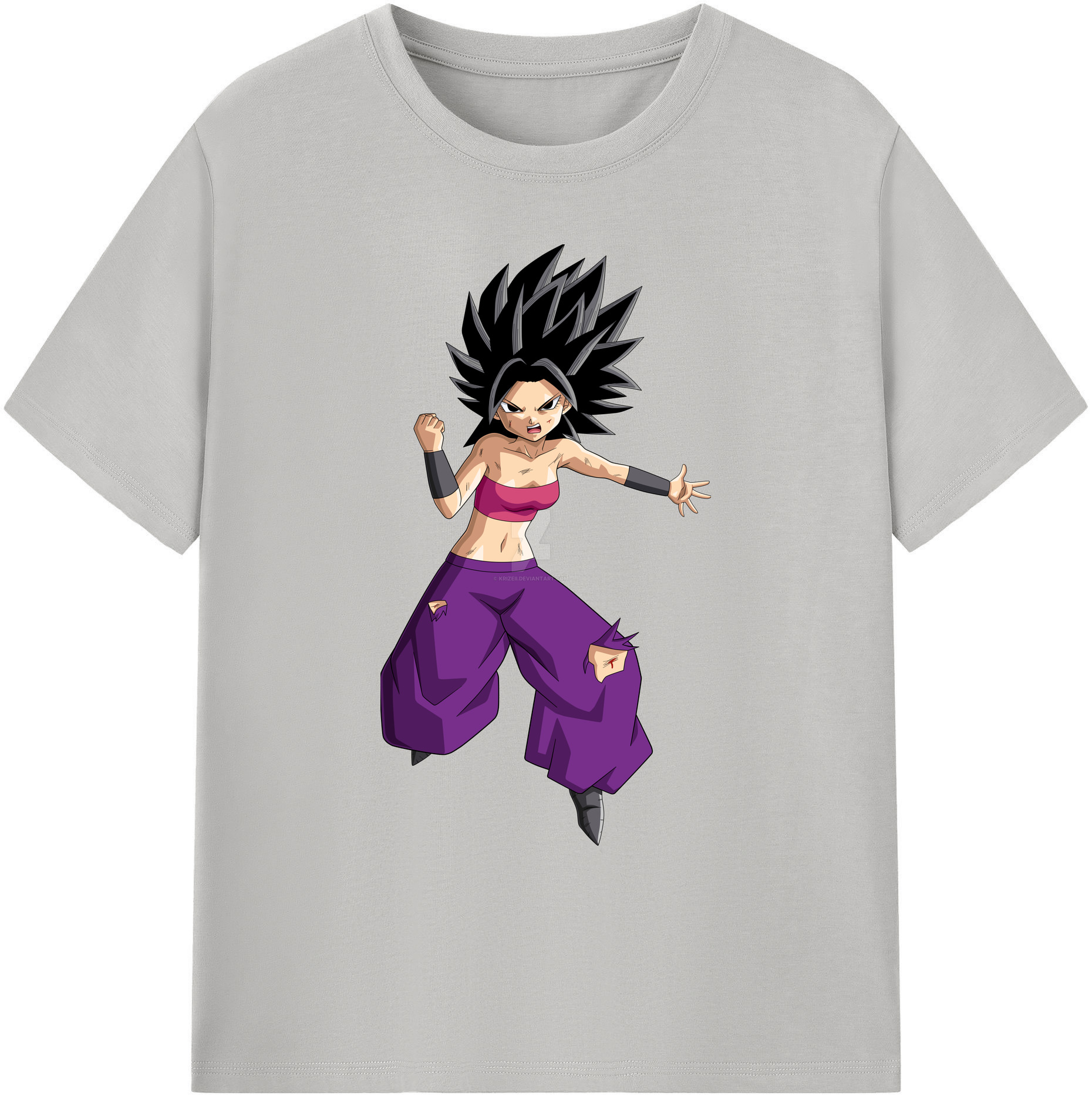 （画像用） ドラゴンボール カリフラ DRAGON BALL Caulifla 綿100％ メンズ半袖Tシャツ｜肌触りやわらか＆通気性