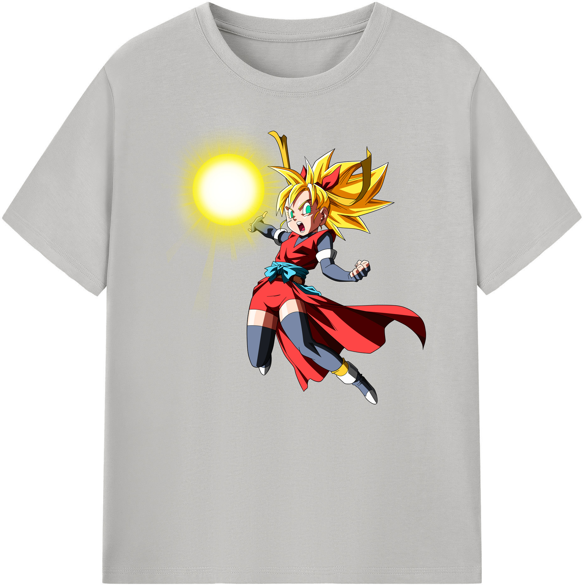 （画像用） ドラゴンボール カリフラ DRAGON BALL Caulifla 綿100％ メンズ半袖Tシャツ｜肌触りやわらか＆通気性