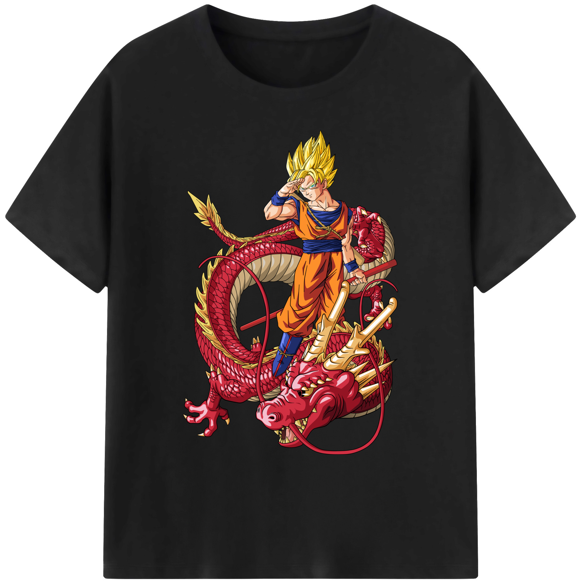 （画像用） ドラゴンボール 孫悟空（そん ごくう）Son Goku カカロット DRAGON BALL Kakarotto 綿100％ メンズ半袖Tシャツ｜肌触りやわらか＆通気性