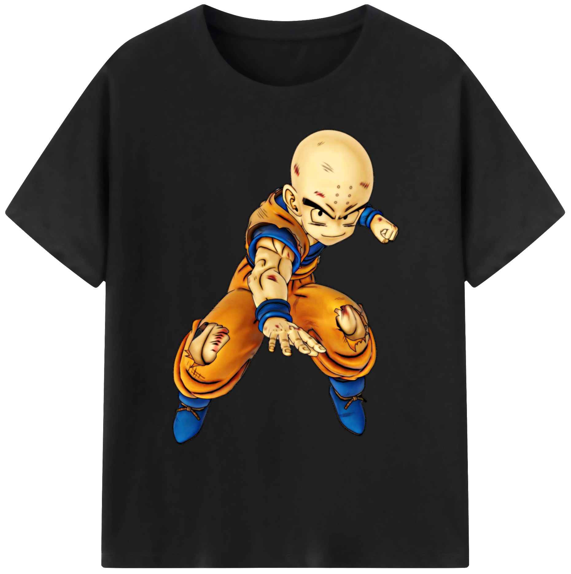 （画像用） ドラゴンボール クリリン DRAGON BALL krillin 綿100％ メンズ半袖Tシャツ｜肌触りやわらか＆通気性