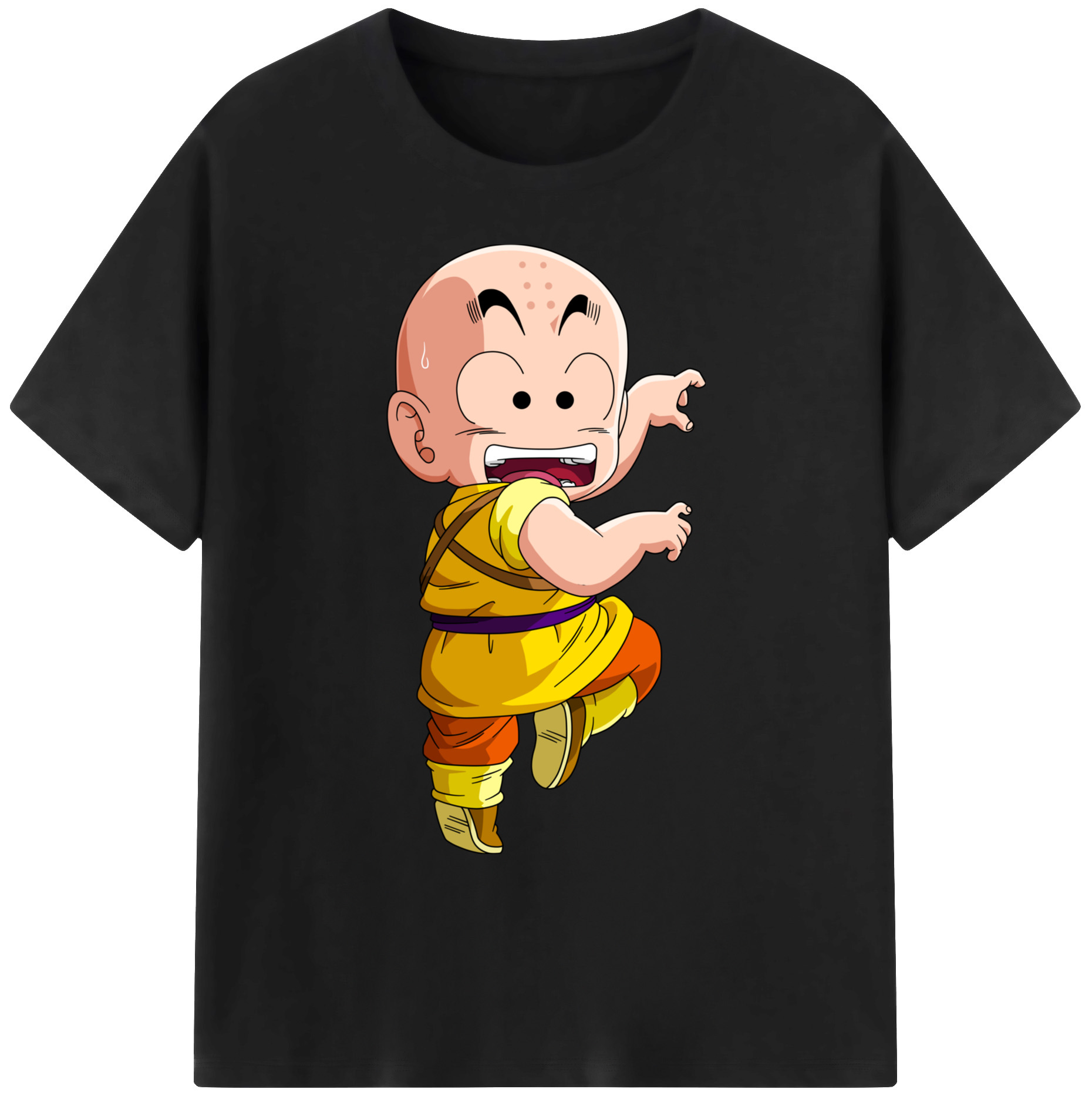 （画像用） ドラゴンボール クリリン DRAGON BALL krillin 綿100％ メンズ半袖Tシャツ｜肌触りやわらか＆通気性