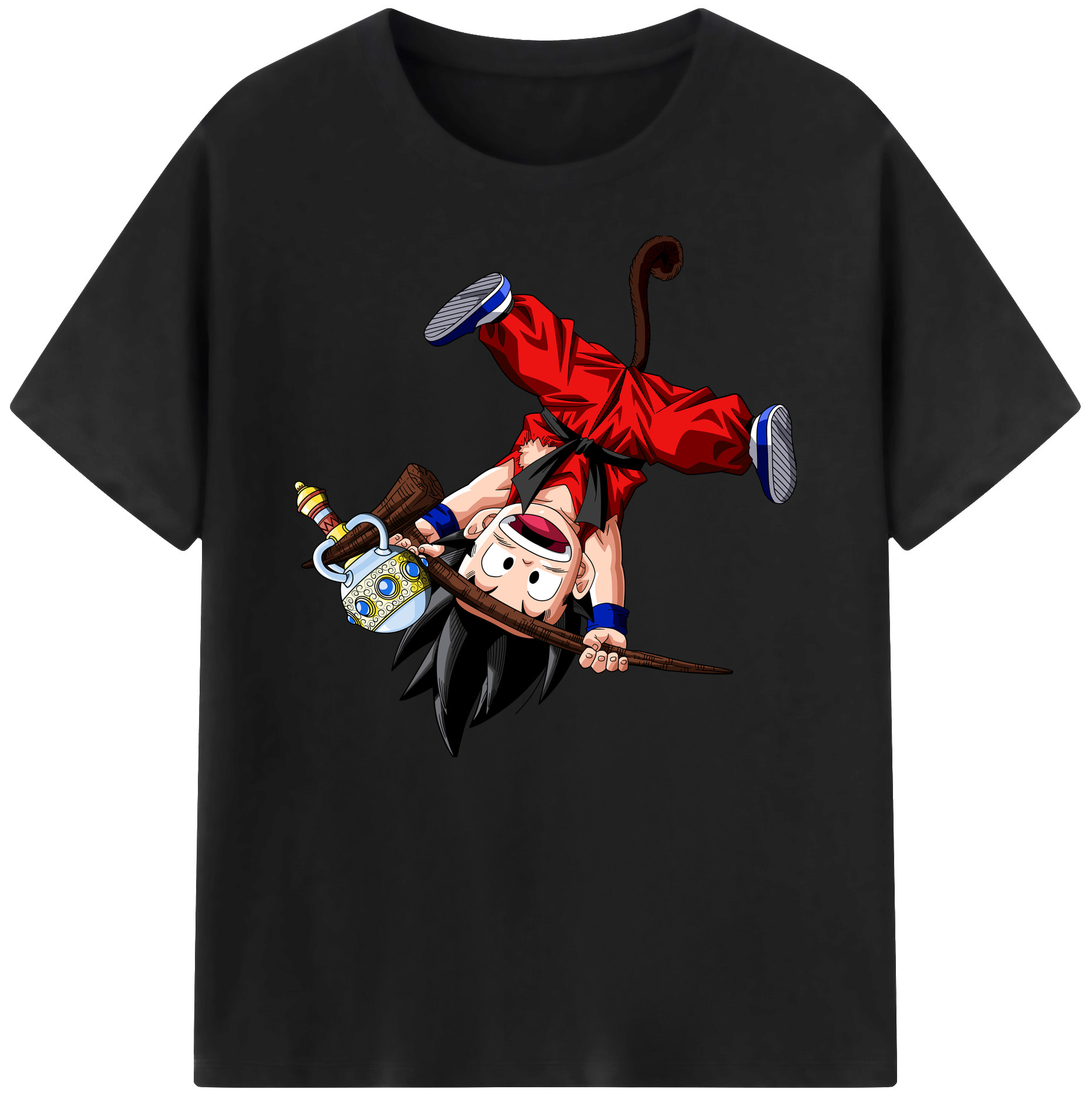 （画像用） ドラゴンボール 孫悟空（そん ごくう）Son Goku カカロット DRAGON BALL Kakarotto 綿100％ メンズ半袖Tシャツ｜肌触りやわらか＆通気性