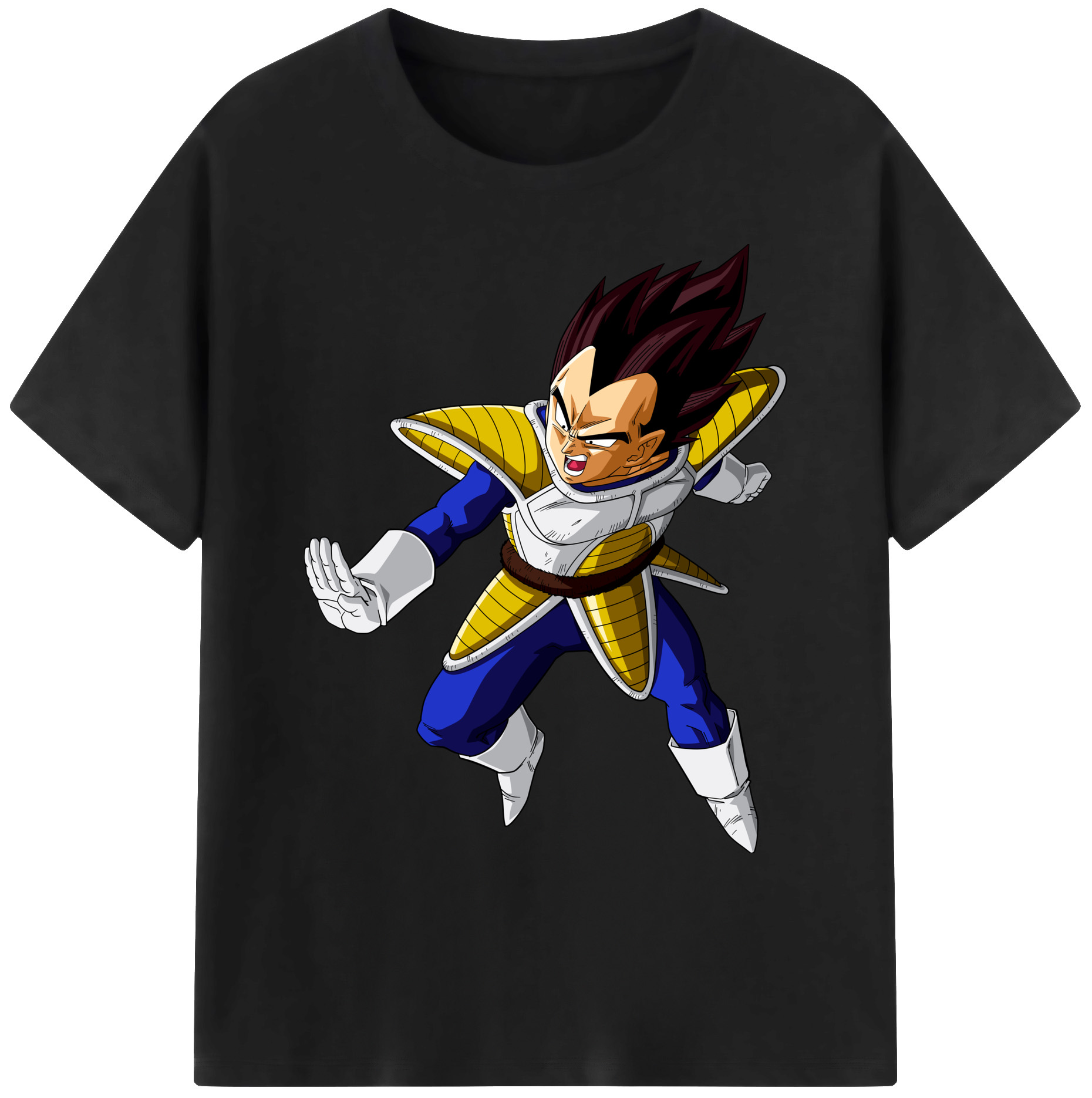 （画像用） ドラゴンボール ベジータ四世（Bejīta Yonsei）DRAGON BALL Vegeta IV 綿100％ メンズ半袖Tシャツ｜肌触りやわらか＆通気性