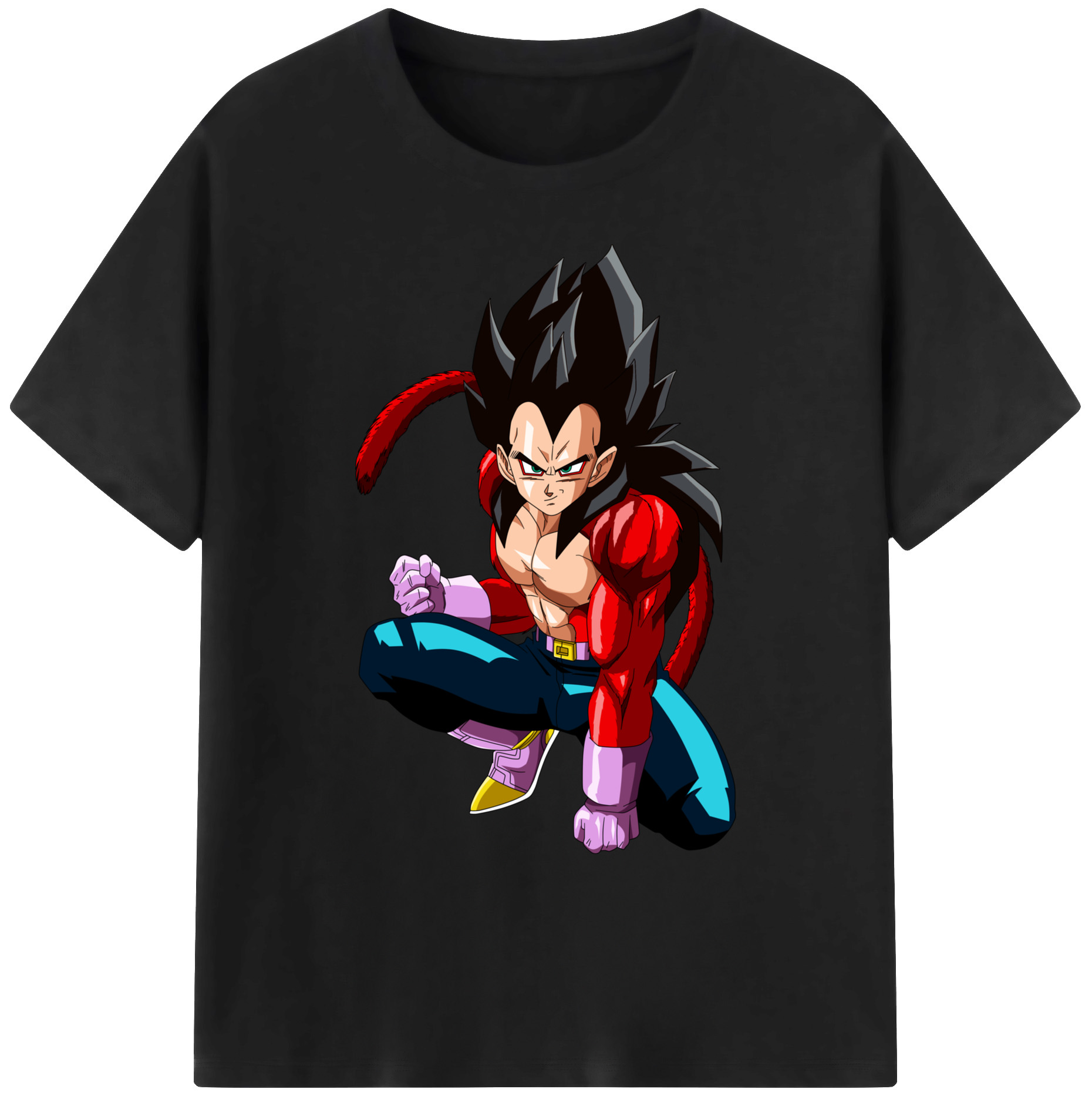 （画像用） ドラゴンボール ベジータ四世（Bejīta Yonsei）DRAGON BALL Vegeta IV 綿100％ メンズ半袖Tシャツ｜肌触りやわらか＆通気性