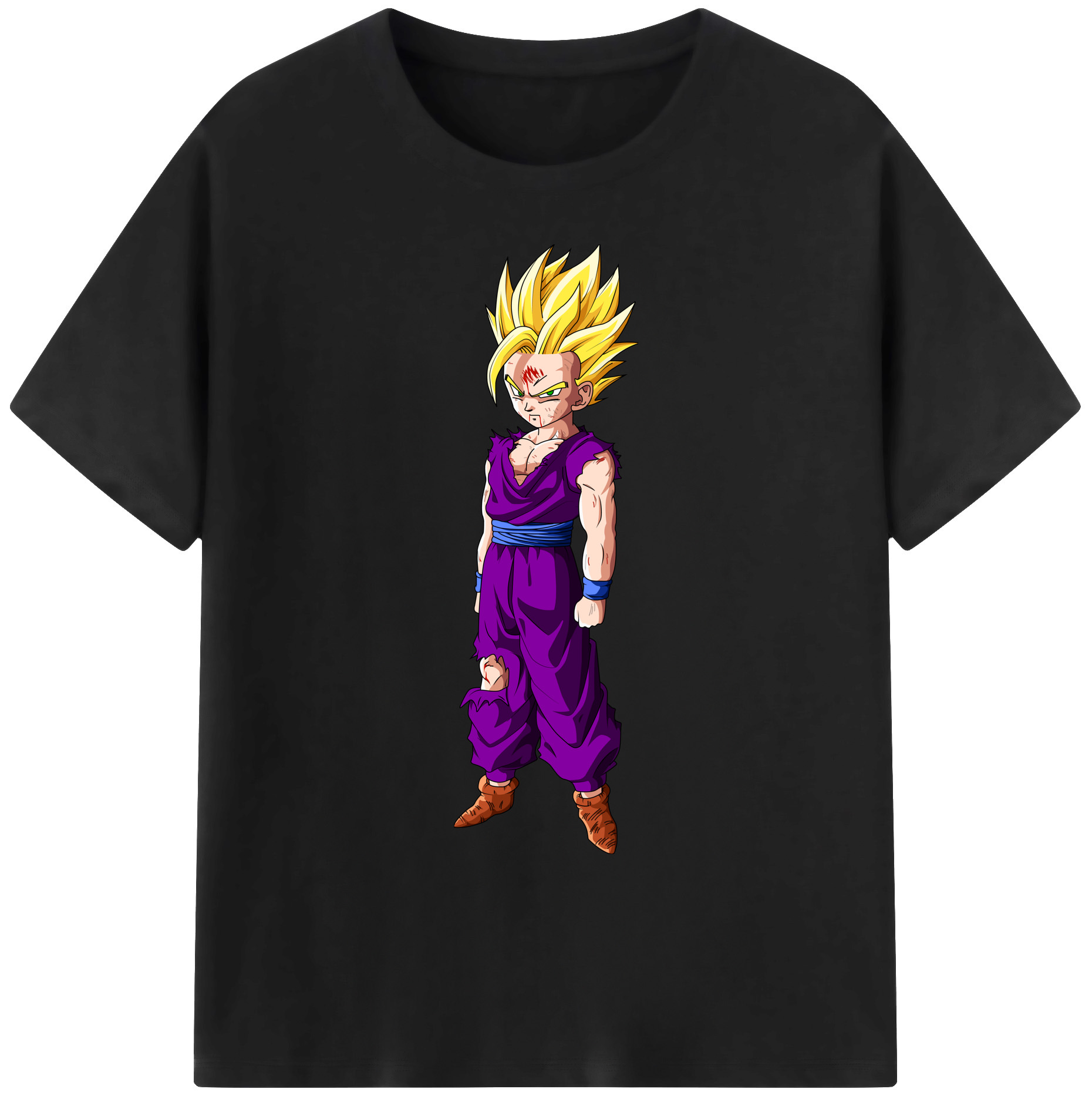（画像用） ドラゴンボール 孫 悟飯（そんごはん）DRAGON BALL Son Gohan 綿100％ メンズ半袖Tシャツ｜肌触りやわらか＆通気性