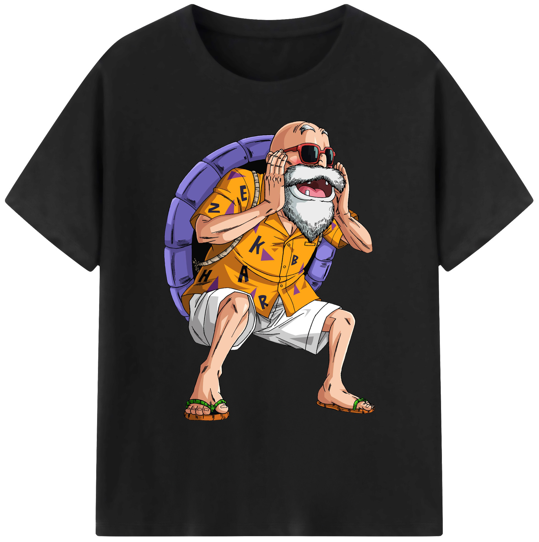 （画像用） ドラゴンボール 亀仙人（かめせんにん） DRAGON BALL Master Roshi Kame Sennin 綿100％ メンズ半袖Tシャツ｜肌触りやわらか＆通気性