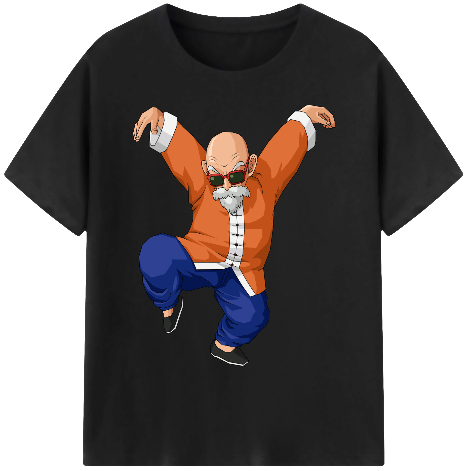（画像用） ドラゴンボール 亀仙人（かめせんにん） DRAGON BALL Master Roshi Kame Sennin 綿100％ メンズ半袖Tシャツ｜肌触りやわらか＆通気性