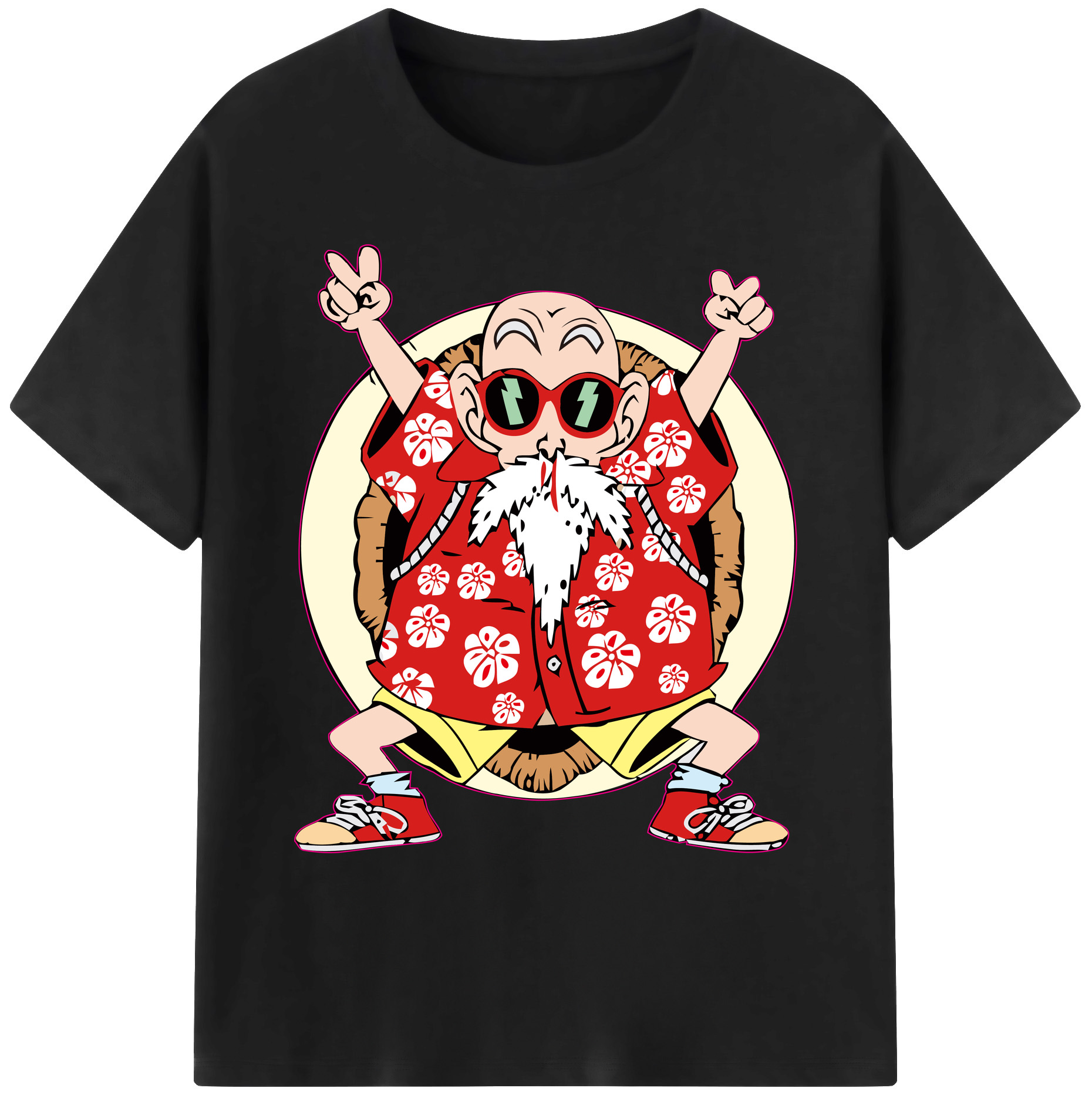 （画像用） ドラゴンボール 亀仙人（かめせんにん） DRAGON BALL Master Roshi Kame Sennin 綿100％ メンズ半袖Tシャツ｜肌触りやわらか＆通気性