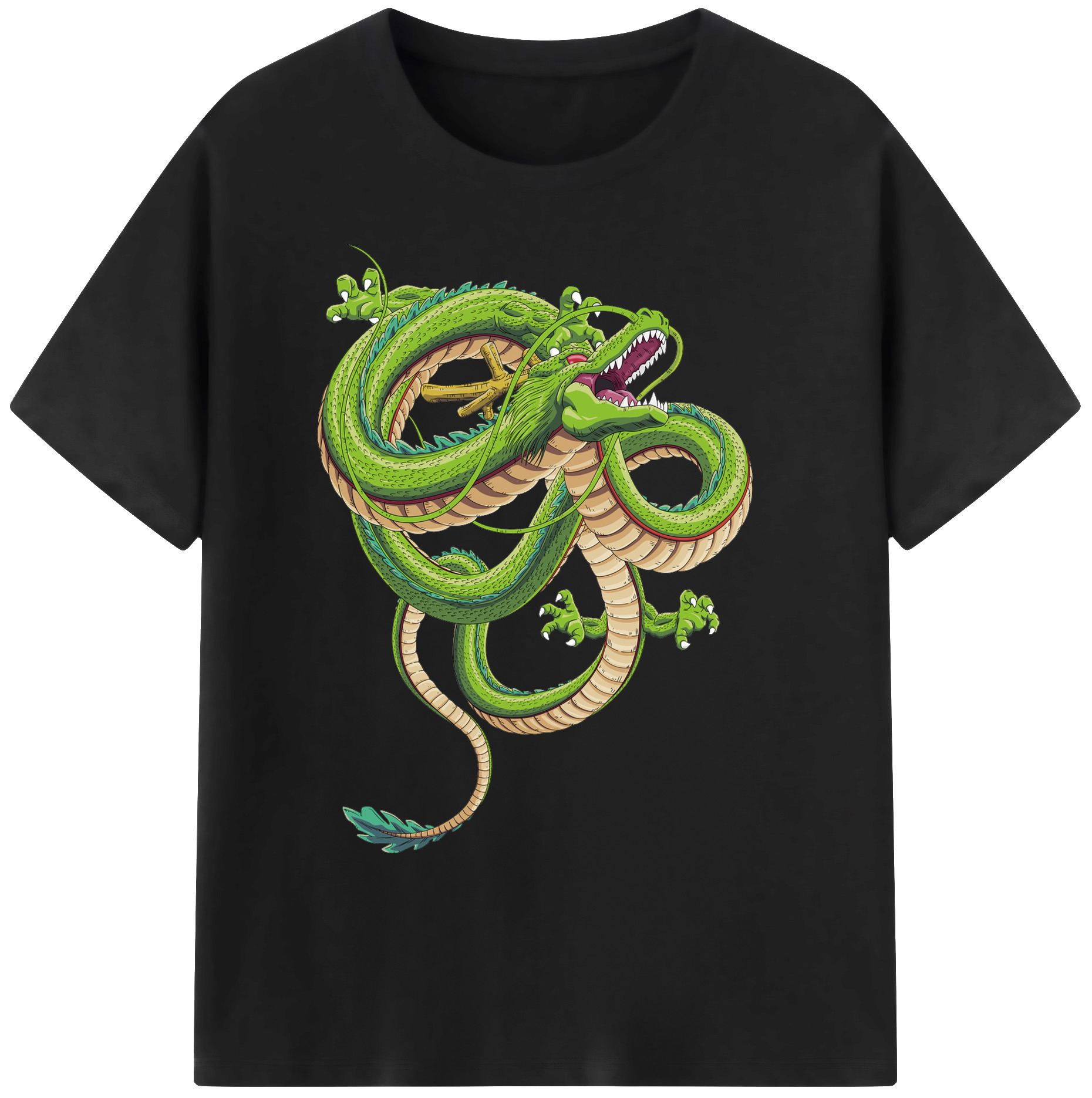 （画像用） ドラゴンボール 神龍 シェンロン DRAGON BALL Shenron 綿100％ メンズ半袖Tシャツ｜肌触りやわらか＆通気性
