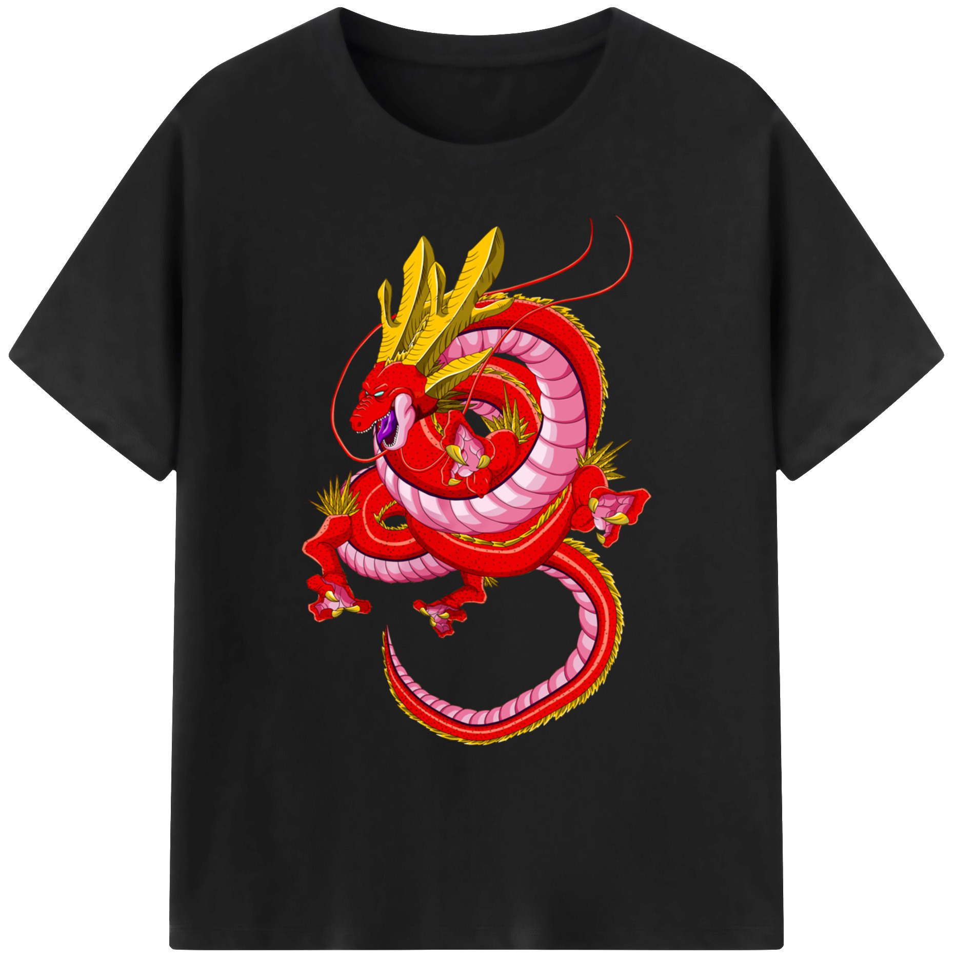 （画像用） ドラゴンボール 神龍 シェンロン DRAGON BALL Shenron 綿100％ メンズ半袖Tシャツ｜肌触りやわらか＆通気性