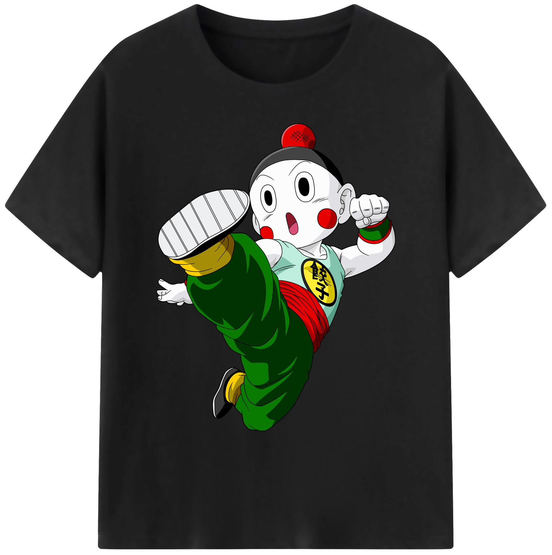 （画像用） ドラゴンボール 餃子（チャオズ）DRAGON BALL Chaoz 綿100％ メンズ半袖Tシャツ｜肌触りやわらか＆通気性