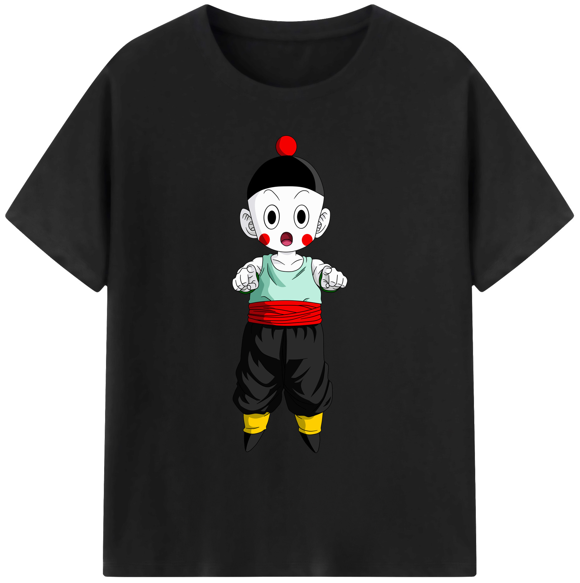（画像用） ドラゴンボール 餃子（チャオズ）DRAGON BALL Chaoz 綿100％ メンズ半袖Tシャツ｜肌触りやわらか＆通気性