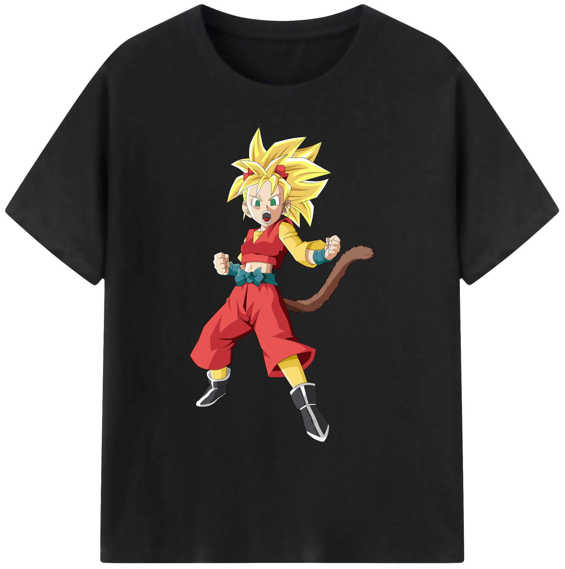 （画像用） ドラゴンボール カリフラ DRAGON BALL Caulifla 綿100％ メンズ半袖Tシャツ｜肌触りやわらか＆通気性