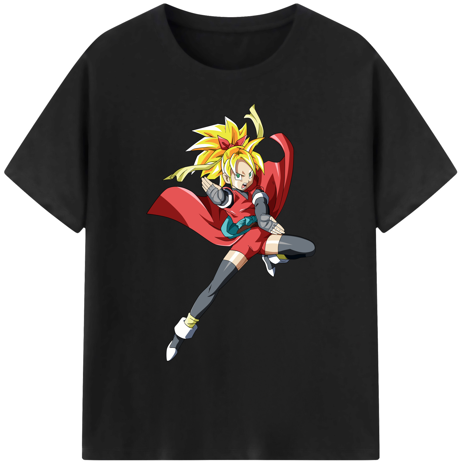 （画像用） ドラゴンボール カリフラ DRAGON BALL Caulifla 綿100％ メンズ半袖Tシャツ｜肌触りやわらか＆通気性