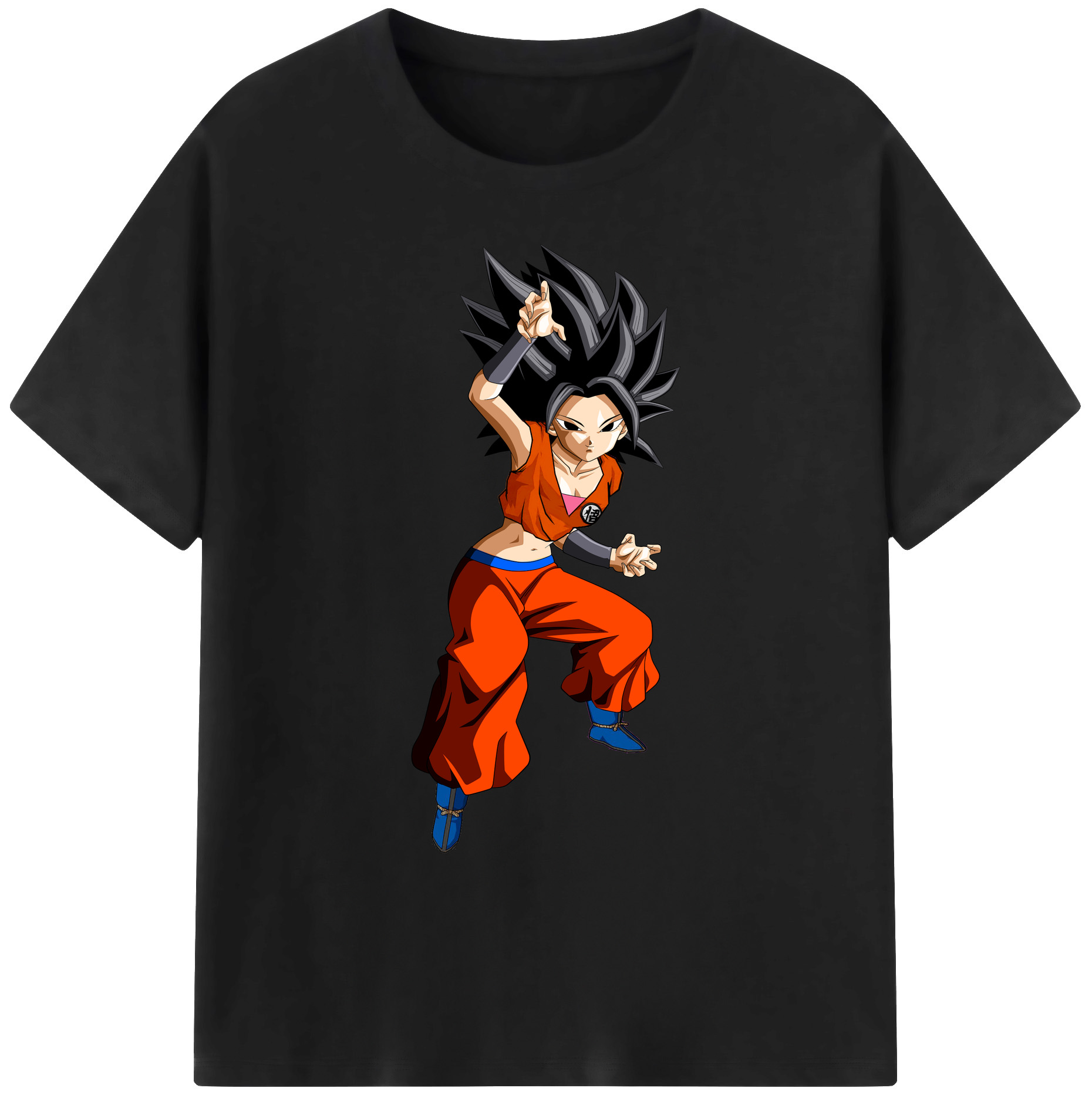 （画像用） ドラゴンボール カリフラ DRAGON BALL Caulifla 綿100％ メンズ半袖Tシャツ｜肌触りやわらか＆通気性
