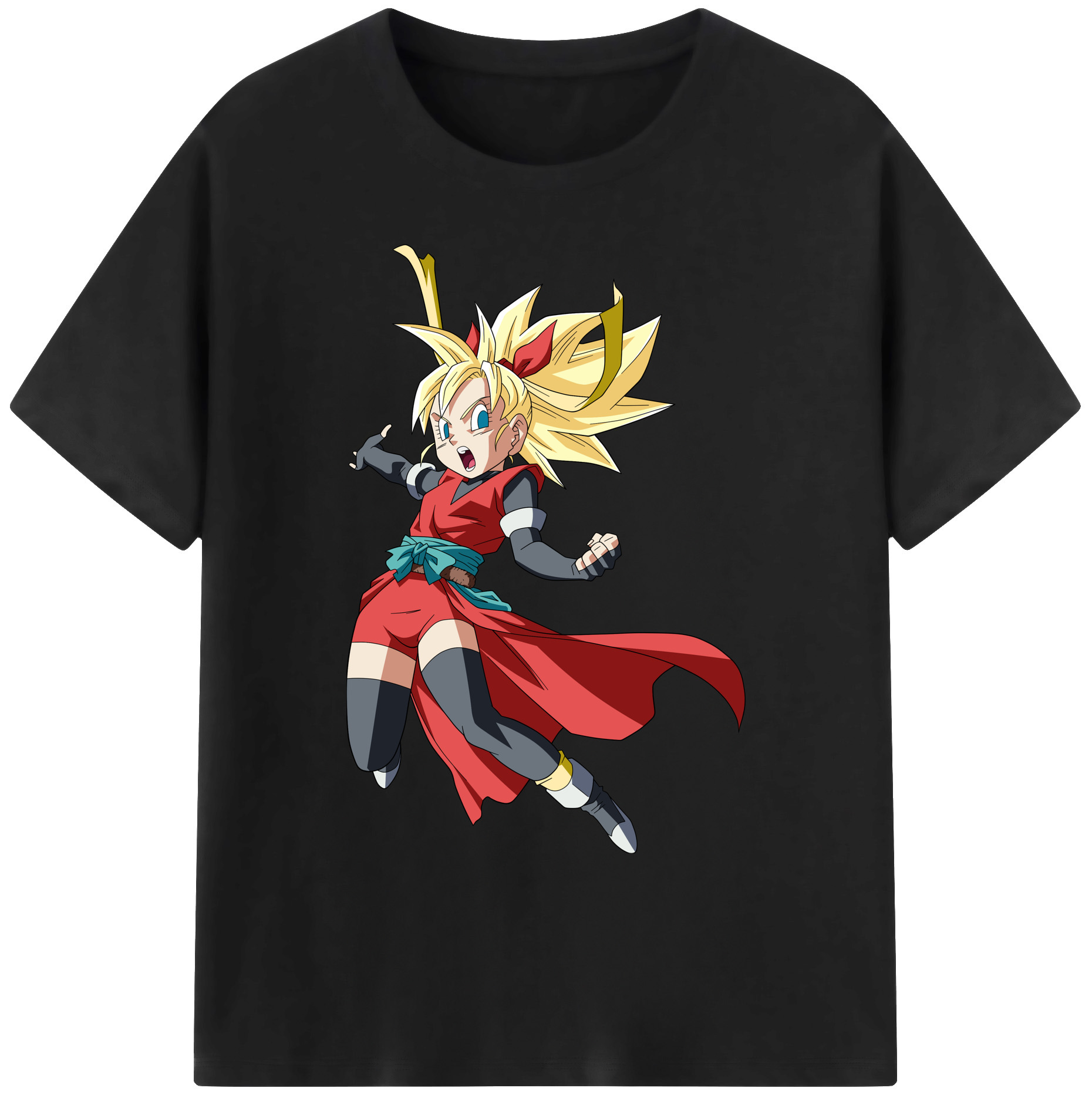 （画像用） ドラゴンボール カリフラ DRAGON BALL Caulifla 綿100％ メンズ半袖Tシャツ｜肌触りやわらか＆通気性
