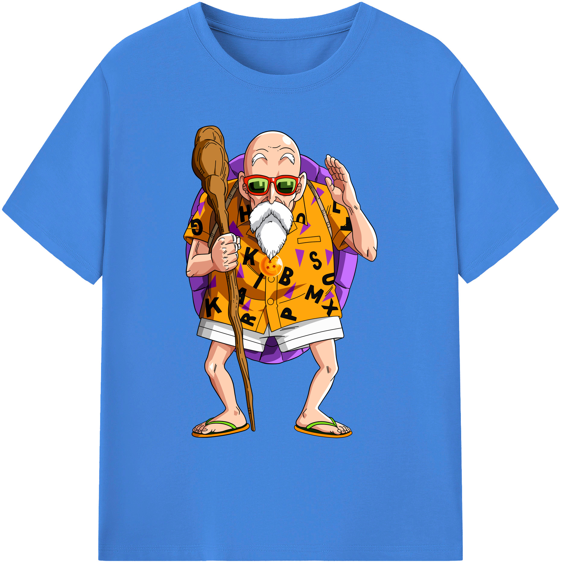 （画像用） ドラゴンボール 亀仙人（かめせんにん） DRAGON BALL Master Roshi Kame Sennin 綿100％ メンズ半袖Tシャツ｜肌触りやわらか＆通気性