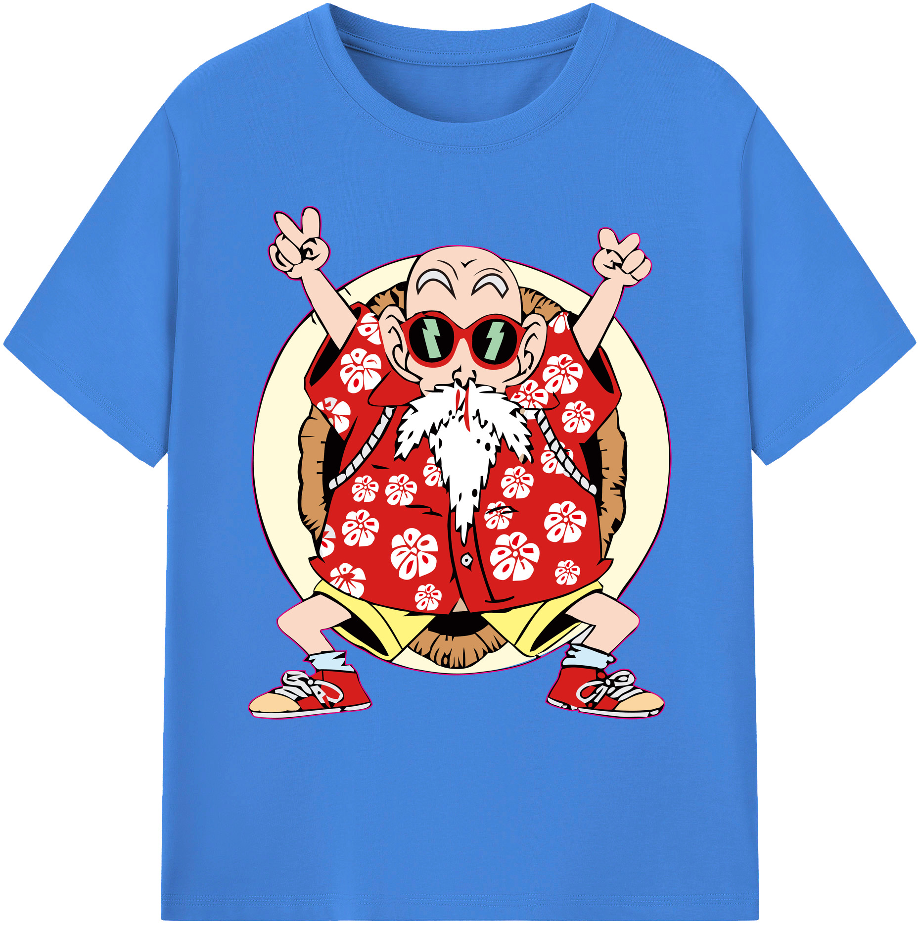 （画像用） ドラゴンボール 亀仙人（かめせんにん） DRAGON BALL Master Roshi Kame Sennin 綿100％ メンズ半袖Tシャツ｜肌触りやわらか＆通気性