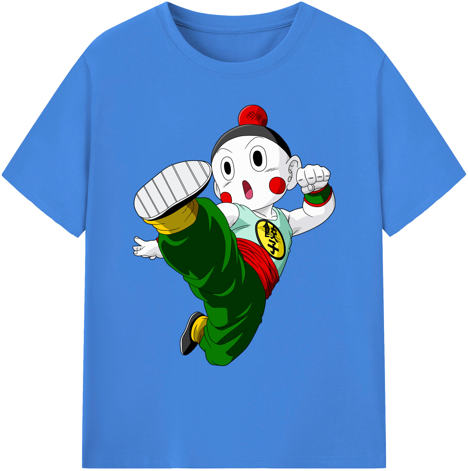 （画像用） ドラゴンボール 餃子（チャオズ）DRAGON BALL Chaoz 綿100％ メンズ半袖Tシャツ｜肌触りやわらか＆通気性