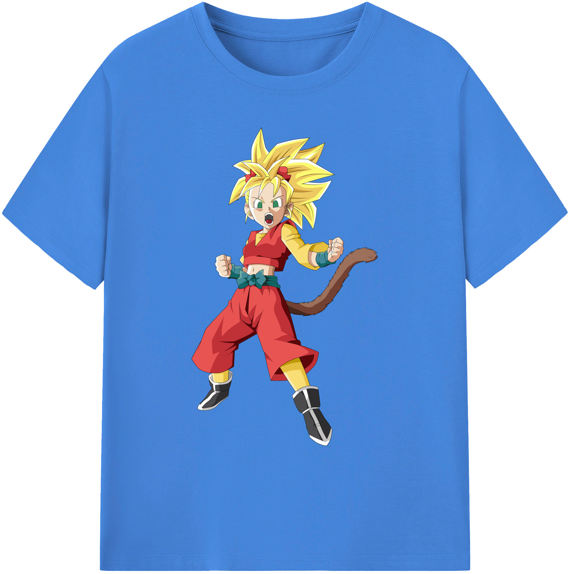 （画像用） ドラゴンボール カリフラ DRAGON BALL Caulifla 綿100％ メンズ半袖Tシャツ｜肌触りやわらか＆通気性