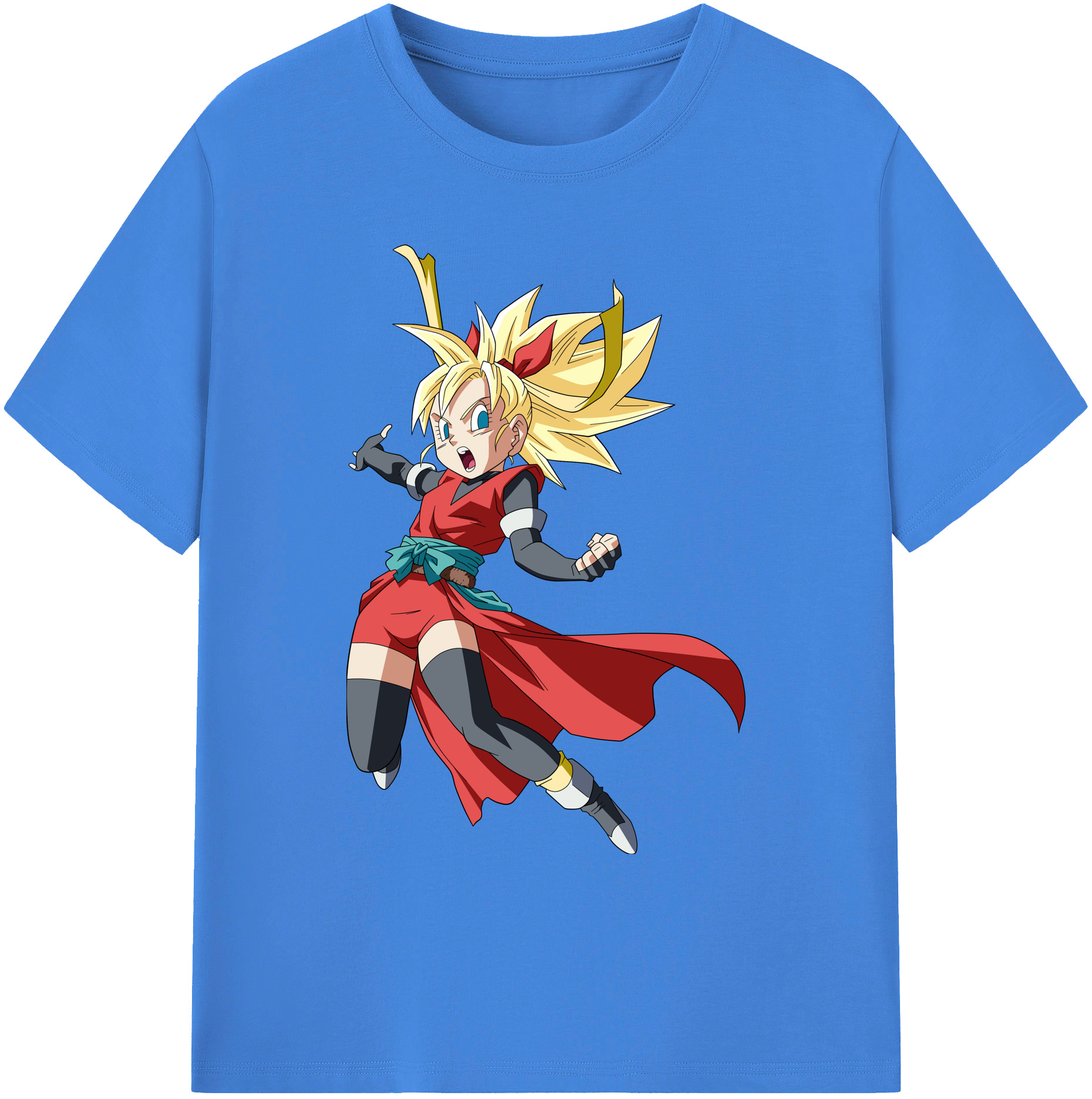 （画像用） ドラゴンボール カリフラ DRAGON BALL Caulifla 綿100％ メンズ半袖Tシャツ｜肌触りやわらか＆通気性