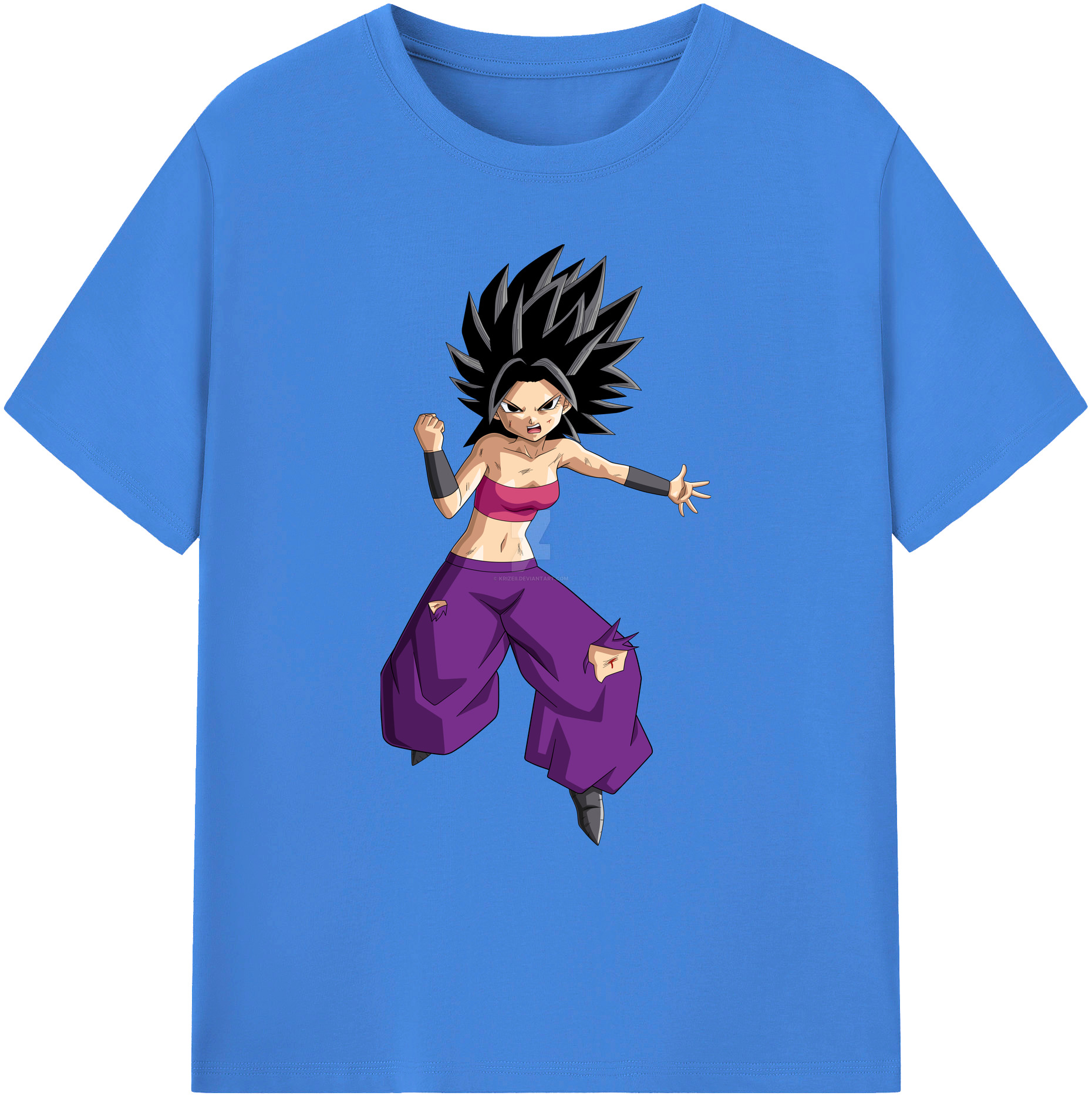 （画像用） ドラゴンボール カリフラ DRAGON BALL Caulifla 綿100％ メンズ半袖Tシャツ｜肌触りやわらか＆通気性