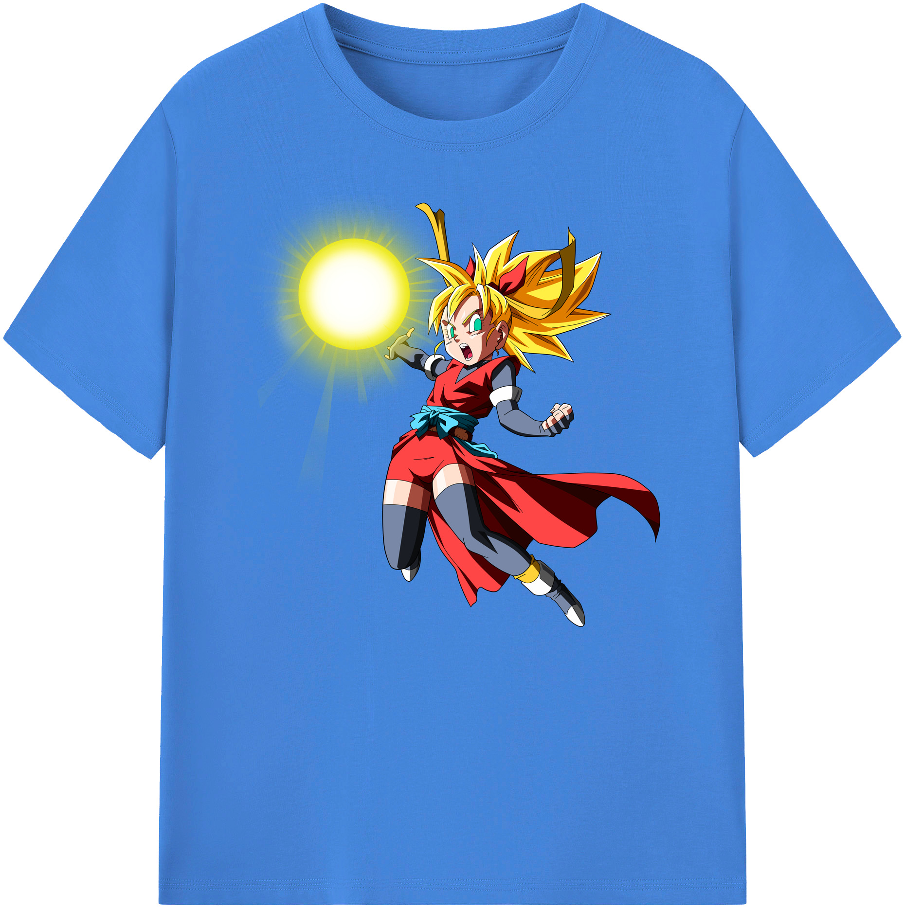 （画像用） ドラゴンボール カリフラ DRAGON BALL Caulifla 綿100％ メンズ半袖Tシャツ｜肌触りやわらか＆通気性