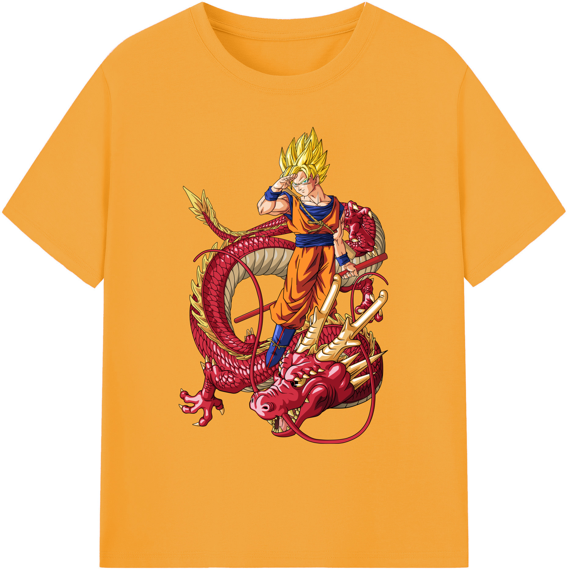 （画像用） ドラゴンボール 孫悟空（そん ごくう）Son Goku カカロット DRAGON BALL Kakarotto 綿100％ メンズ半袖Tシャツ｜肌触りやわらか＆通気性