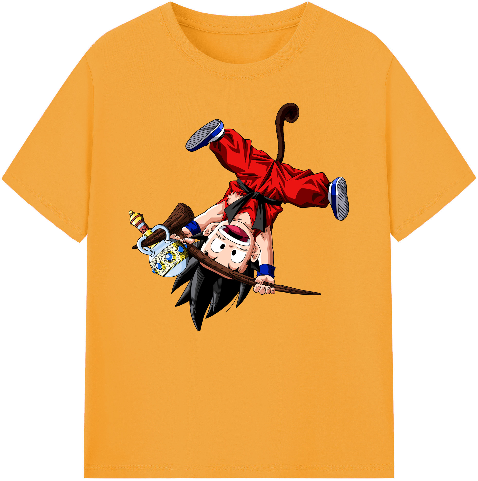 （画像用） ドラゴンボール 孫悟空（そん ごくう）Son Goku カカロット DRAGON BALL Kakarotto 綿100％ メンズ半袖Tシャツ｜肌触りやわらか＆通気性