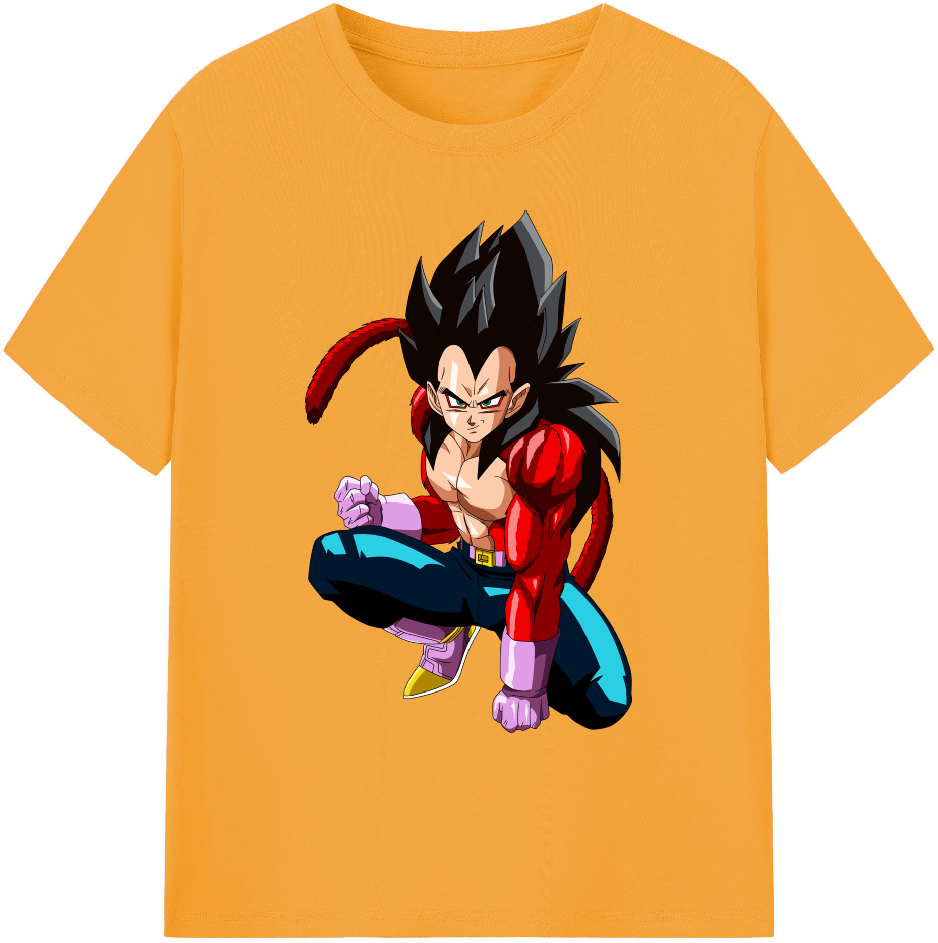 （画像用） ドラゴンボール ベジータ四世（Bejīta Yonsei）DRAGON BALL Vegeta IV 綿100％ メンズ半袖Tシャツ｜肌触りやわらか＆通気性