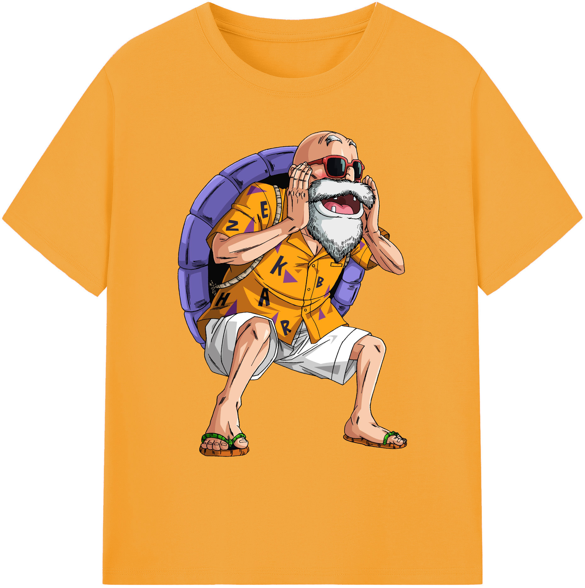 （画像用） ドラゴンボール 亀仙人（かめせんにん） DRAGON BALL Master Roshi Kame Sennin 綿100％ メンズ半袖Tシャツ｜肌触りやわらか＆通気性