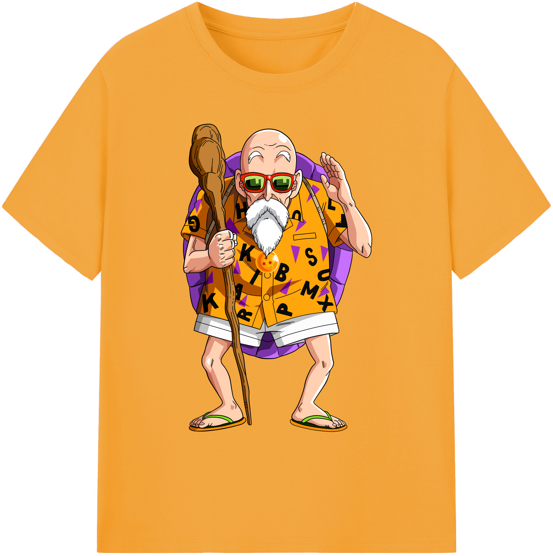 （画像用） ドラゴンボール 亀仙人（かめせんにん） DRAGON BALL Master Roshi Kame Sennin 綿100％ メンズ半袖Tシャツ｜肌触りやわらか＆通気性