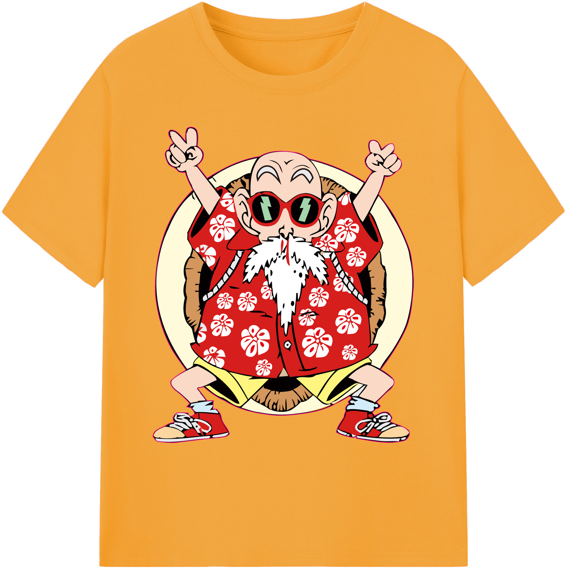 （画像用） ドラゴンボール 亀仙人（かめせんにん） DRAGON BALL Master Roshi Kame Sennin 綿100％ メンズ半袖Tシャツ｜肌触りやわらか＆通気性