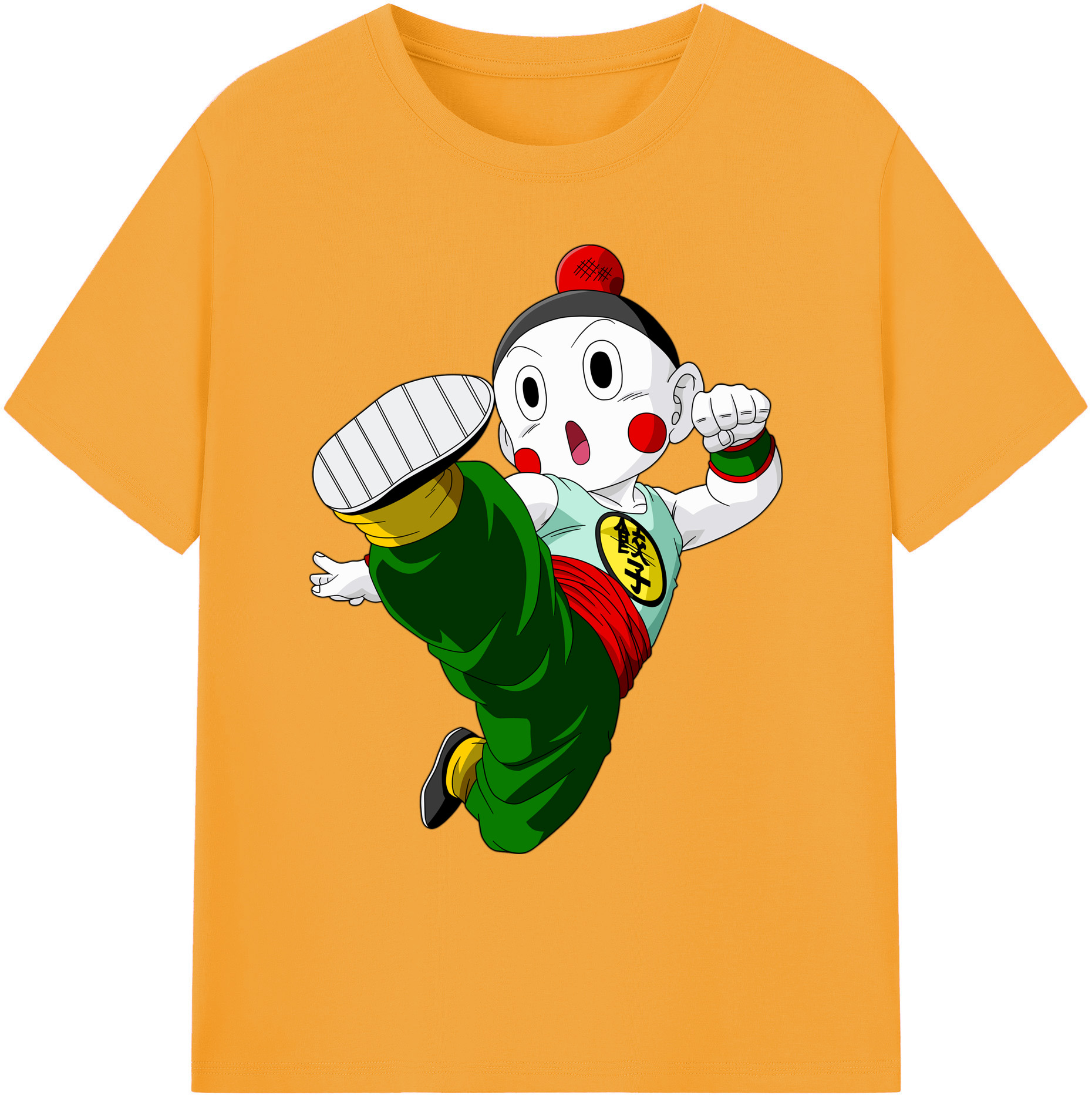 （画像用） ドラゴンボール 餃子（チャオズ）DRAGON BALL Chaoz 綿100％ メンズ半袖Tシャツ｜肌触りやわらか＆通気性