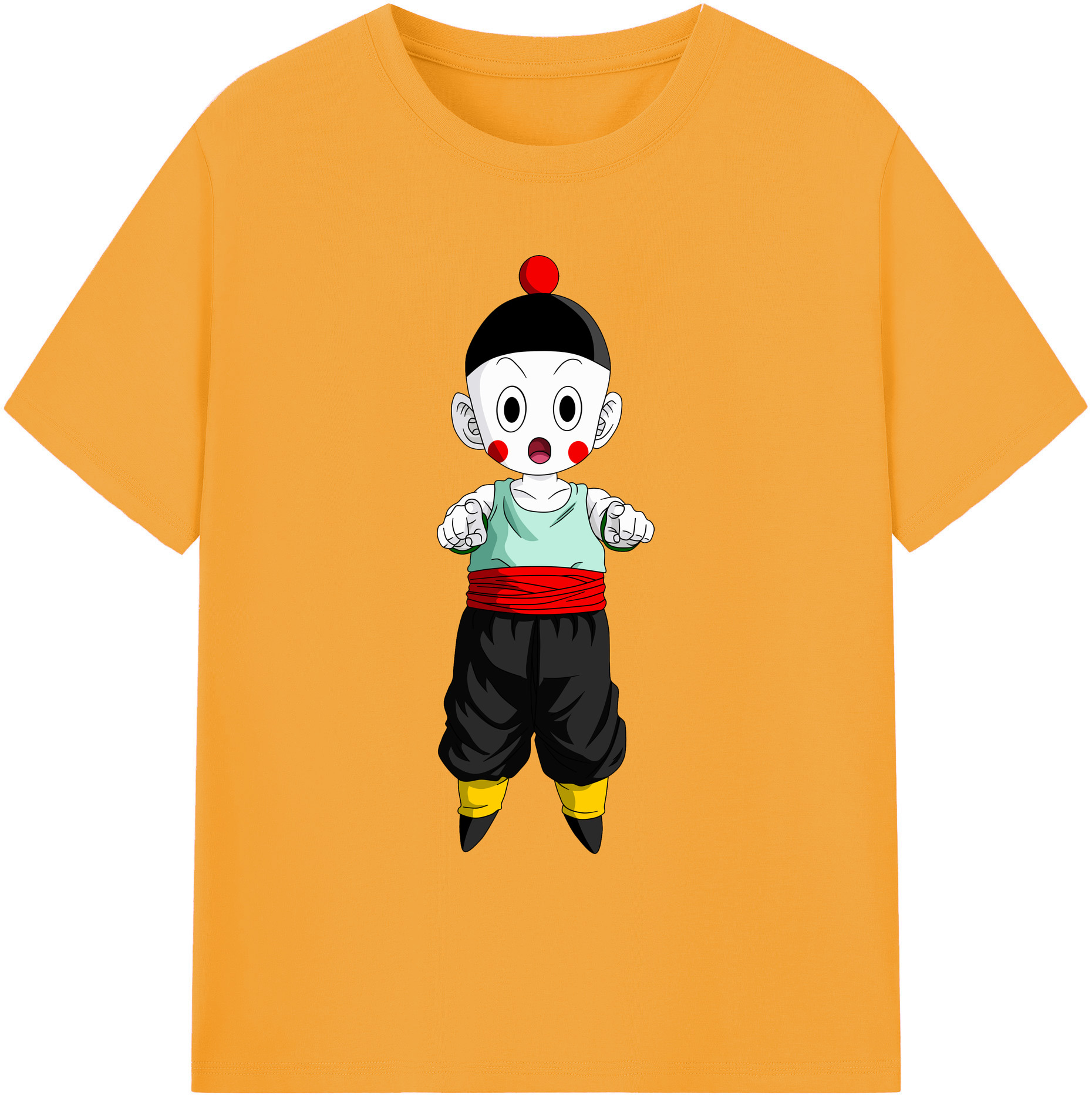 （画像用） ドラゴンボール 餃子（チャオズ）DRAGON BALL Chaoz 綿100％ メンズ半袖Tシャツ｜肌触りやわらか＆通気性