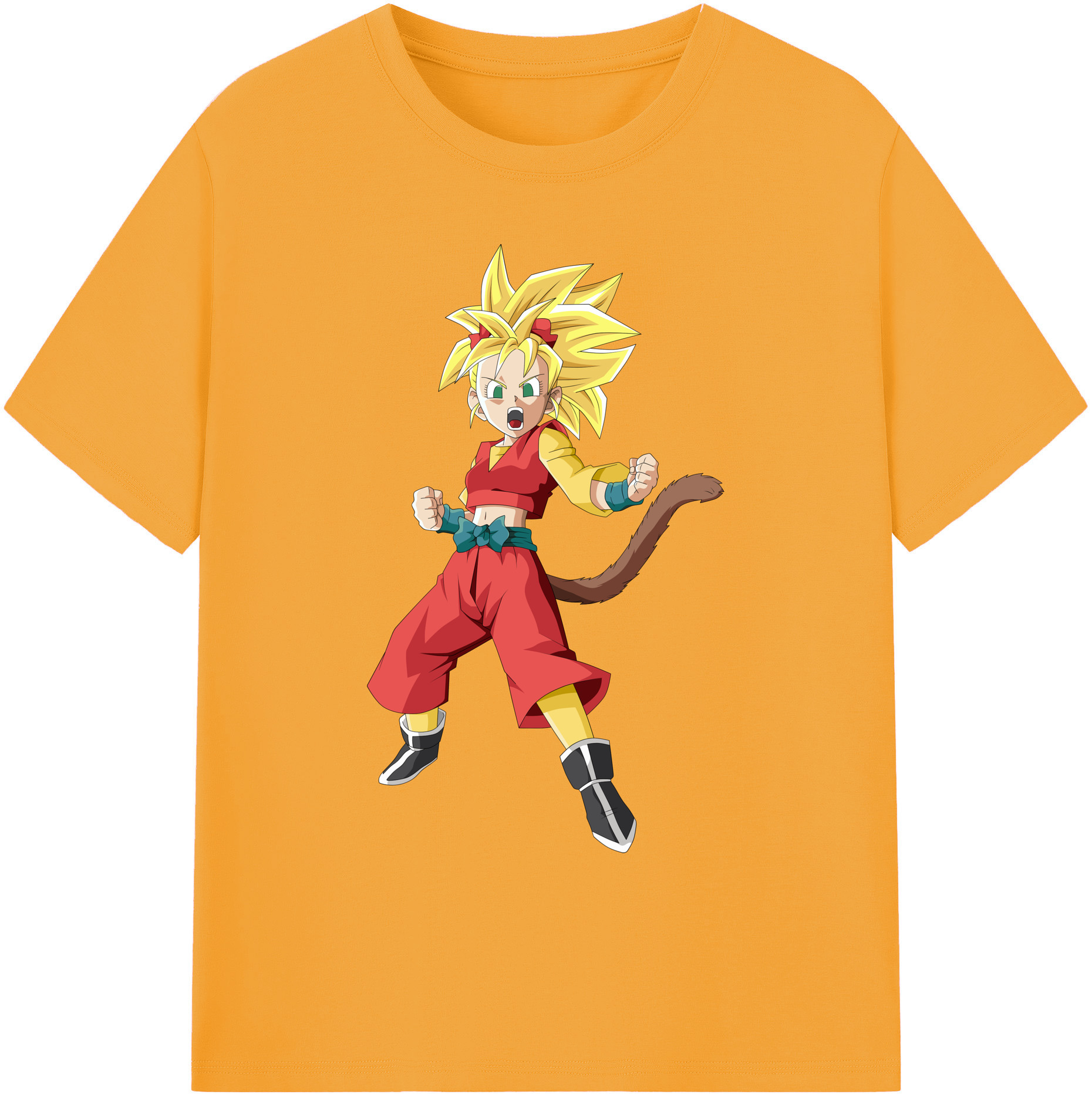 （画像用） ドラゴンボール カリフラ DRAGON BALL Caulifla 綿100％ メンズ半袖Tシャツ｜肌触りやわらか＆通気性