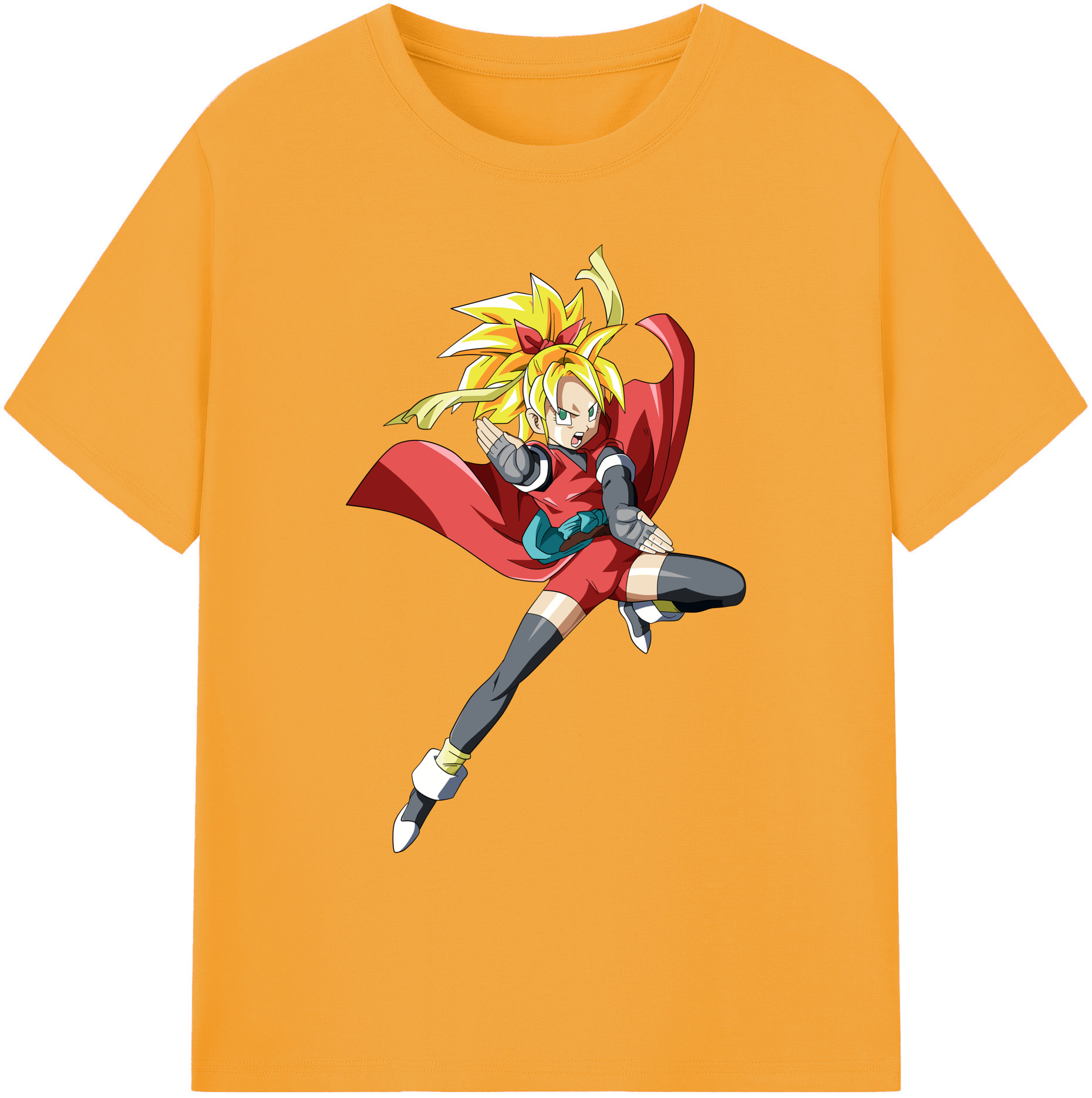 （画像用） ドラゴンボール カリフラ DRAGON BALL Caulifla 綿100％ メンズ半袖Tシャツ｜肌触りやわらか＆通気性