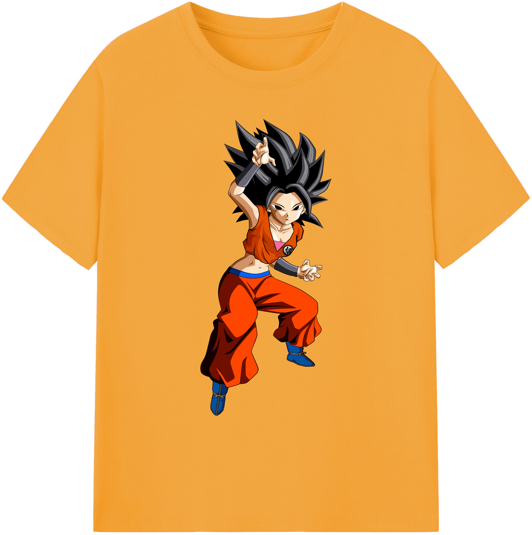 （画像用） ドラゴンボール カリフラ DRAGON BALL Caulifla 綿100％ メンズ半袖Tシャツ｜肌触りやわらか＆通気性